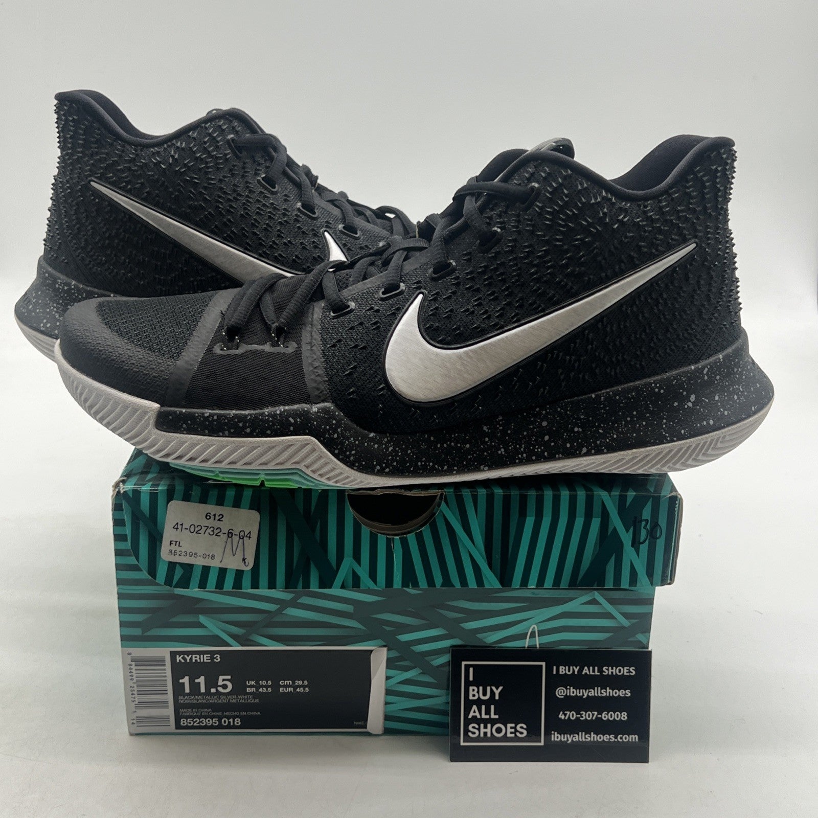 Size 11.5 - Nike Kyrie 3 Black Ice (852395-018)