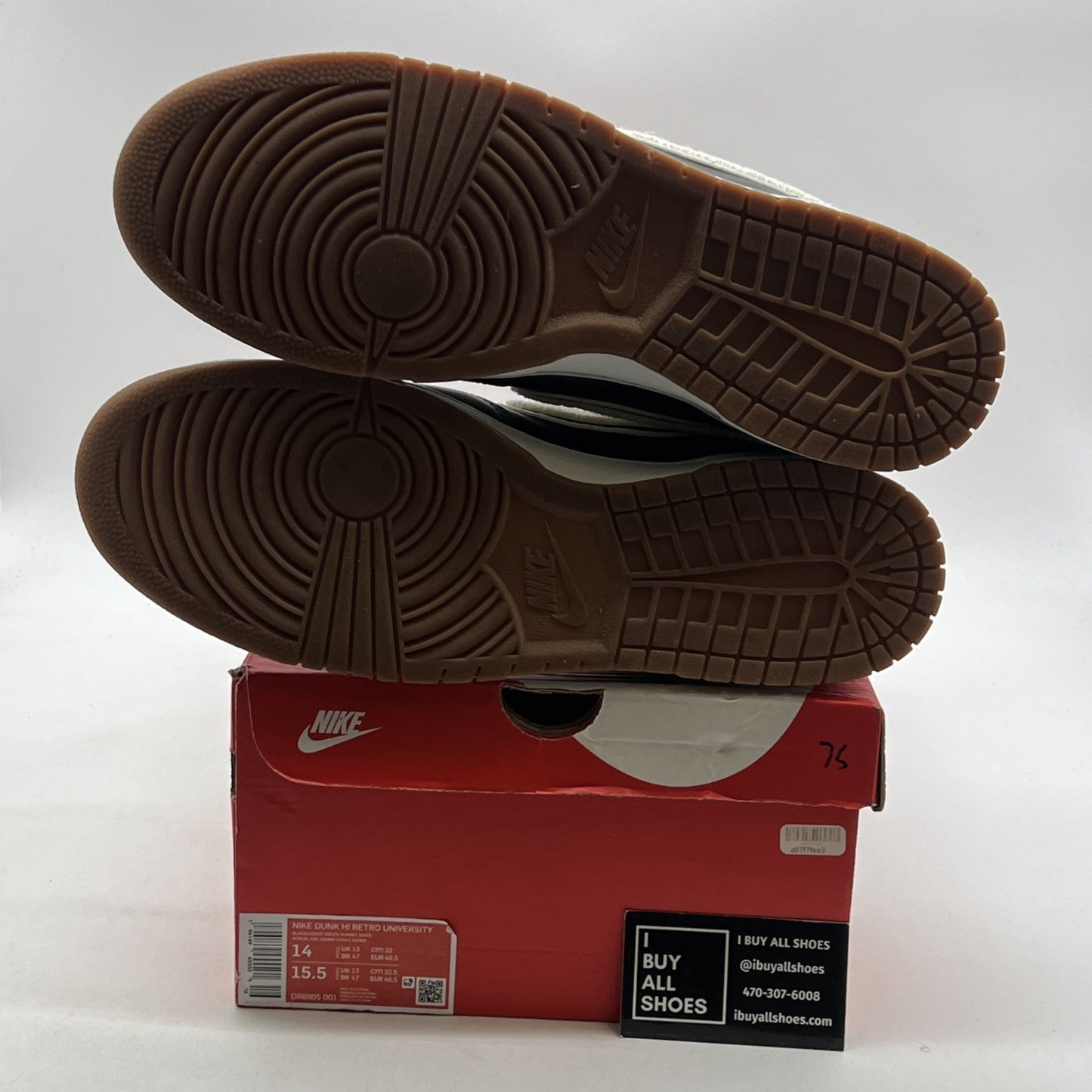 Size 14 - Nike Dunk High Chenille Swoosh - Gorge Green (DR8805-001)