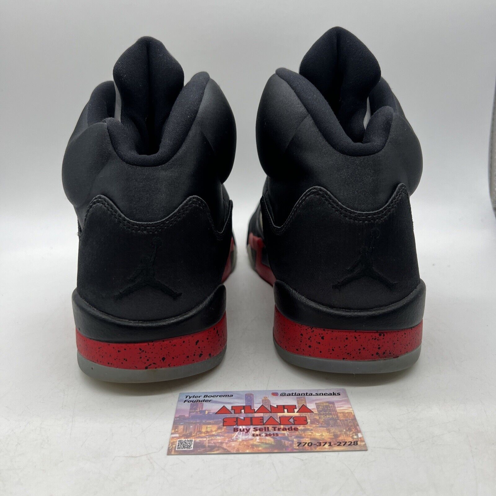 Size 13 - Air Jordan 5 Retro Satin Bred Black Red (136027-006)