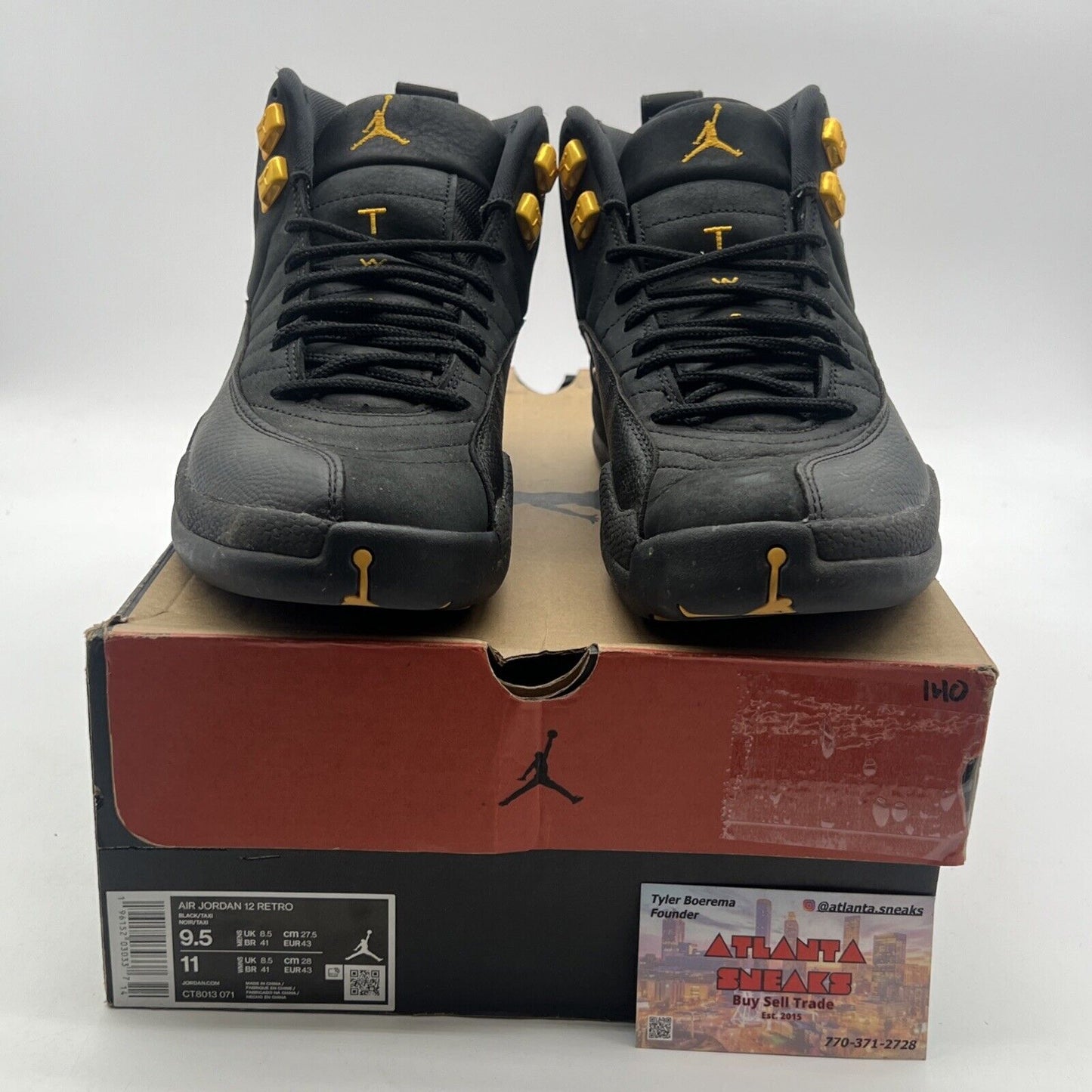 Size 9.5 - Air Jordan 12 Retro Mid Black Taxi (CT8013-071)