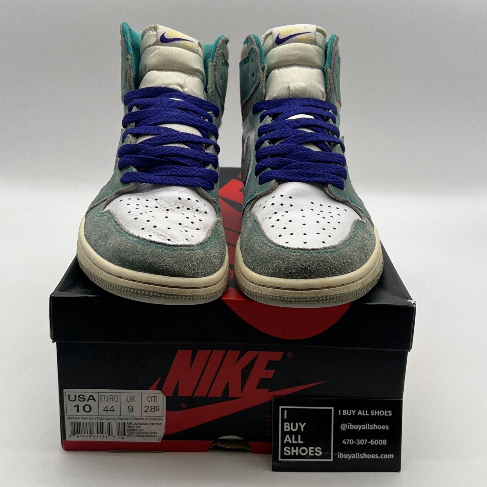 Size 10 - Air Jordan 1 Retro OG High Turbo Green (555088-311)
