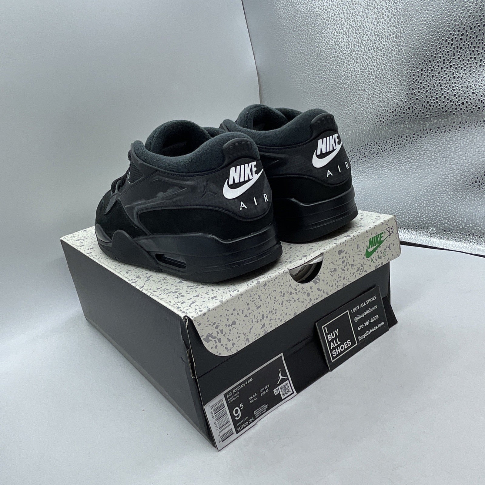 Size 9.5 - Air Jordan 4 RM Black Cat (FQ7939-004)