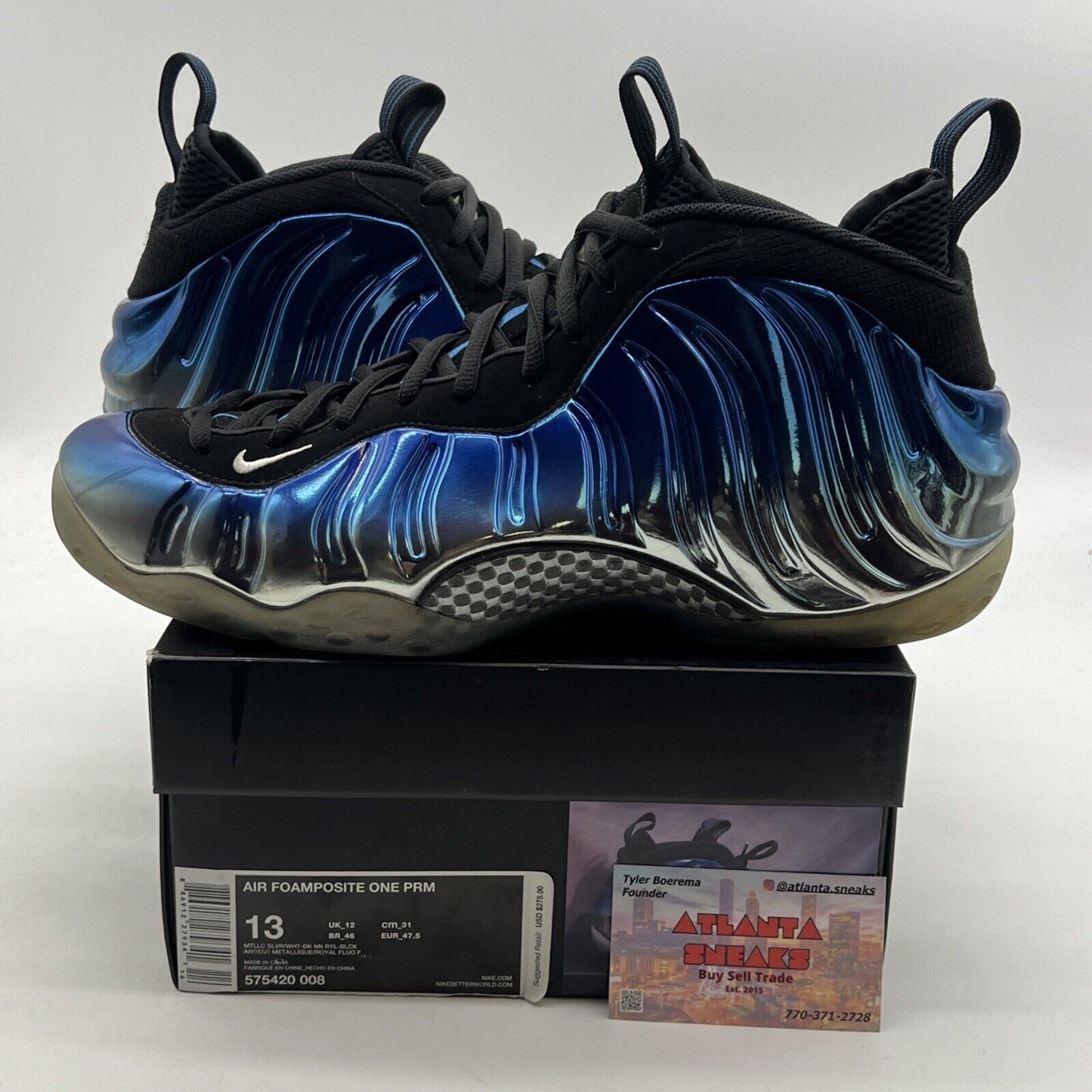 Size 13 - Nike Air Foamposite One PRM Blue Mirror (575420-008)