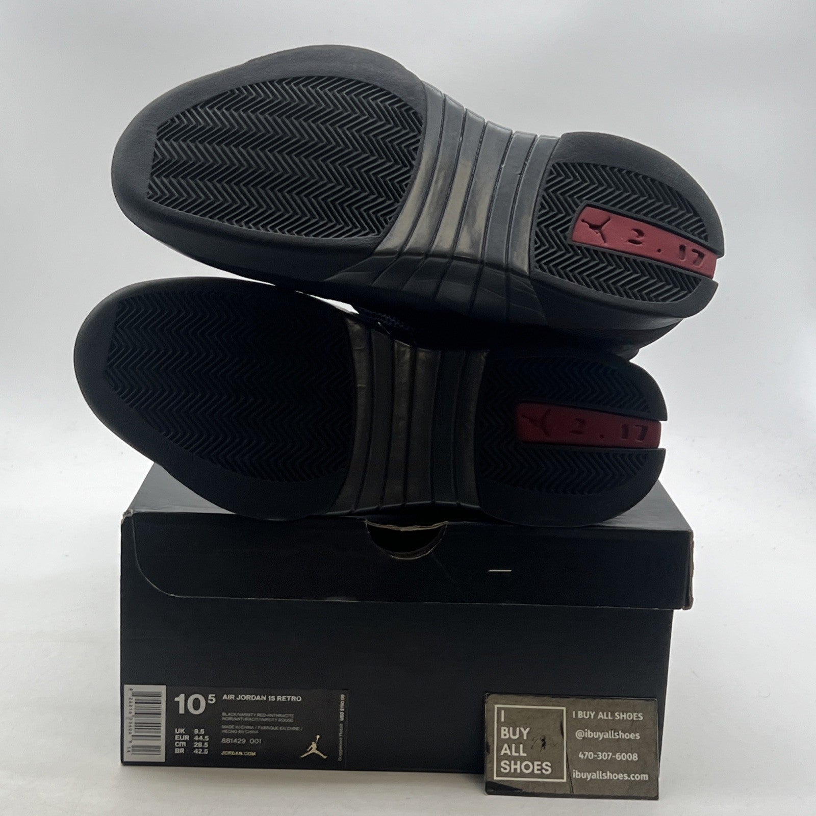 Size 10.5 - Air Jordan 15 Retro 2017 Stealth (881429-001)