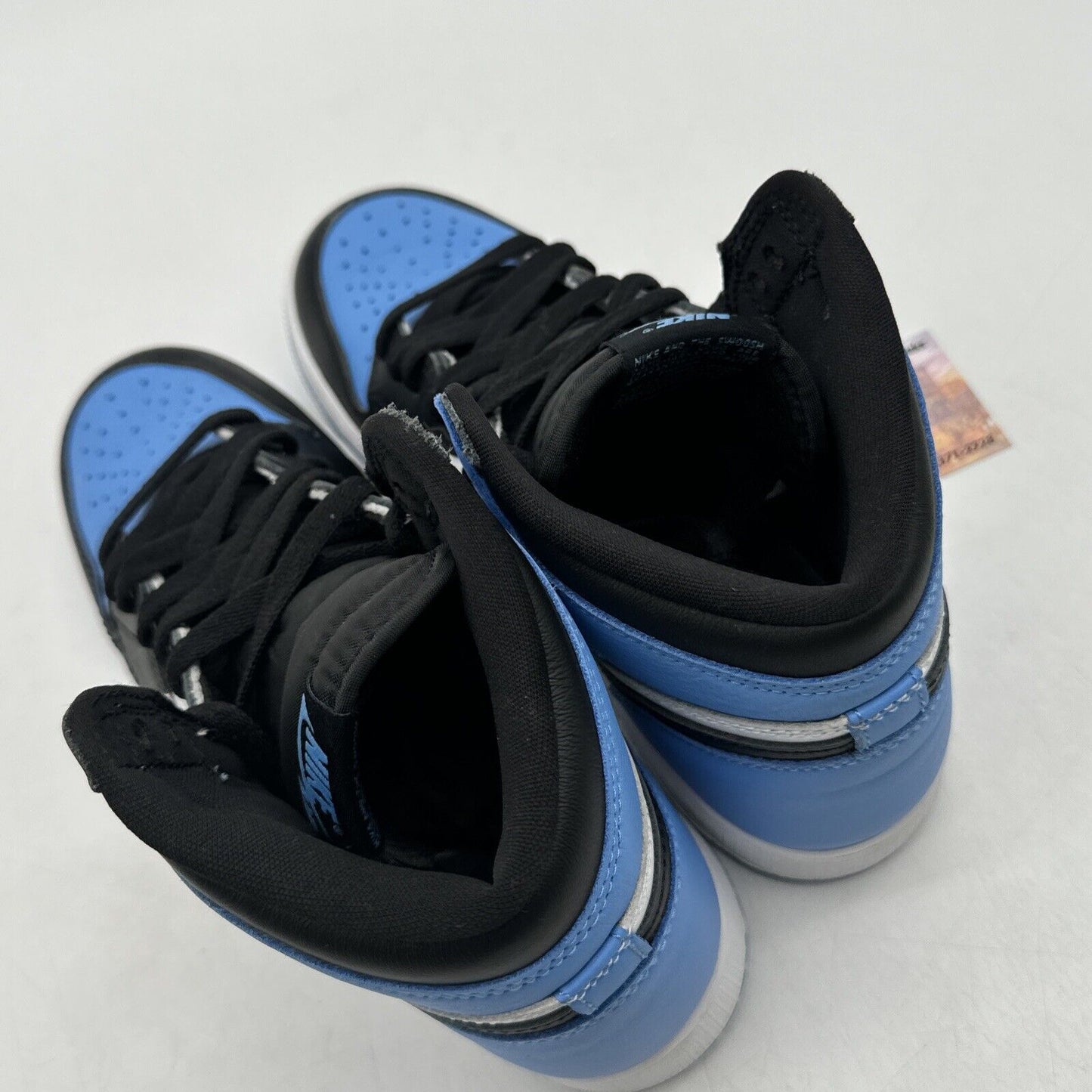 Size 7 - Jordan 1 Retro OG High UNC Toe Blue Tar Heel Black Leather 7y Unisex