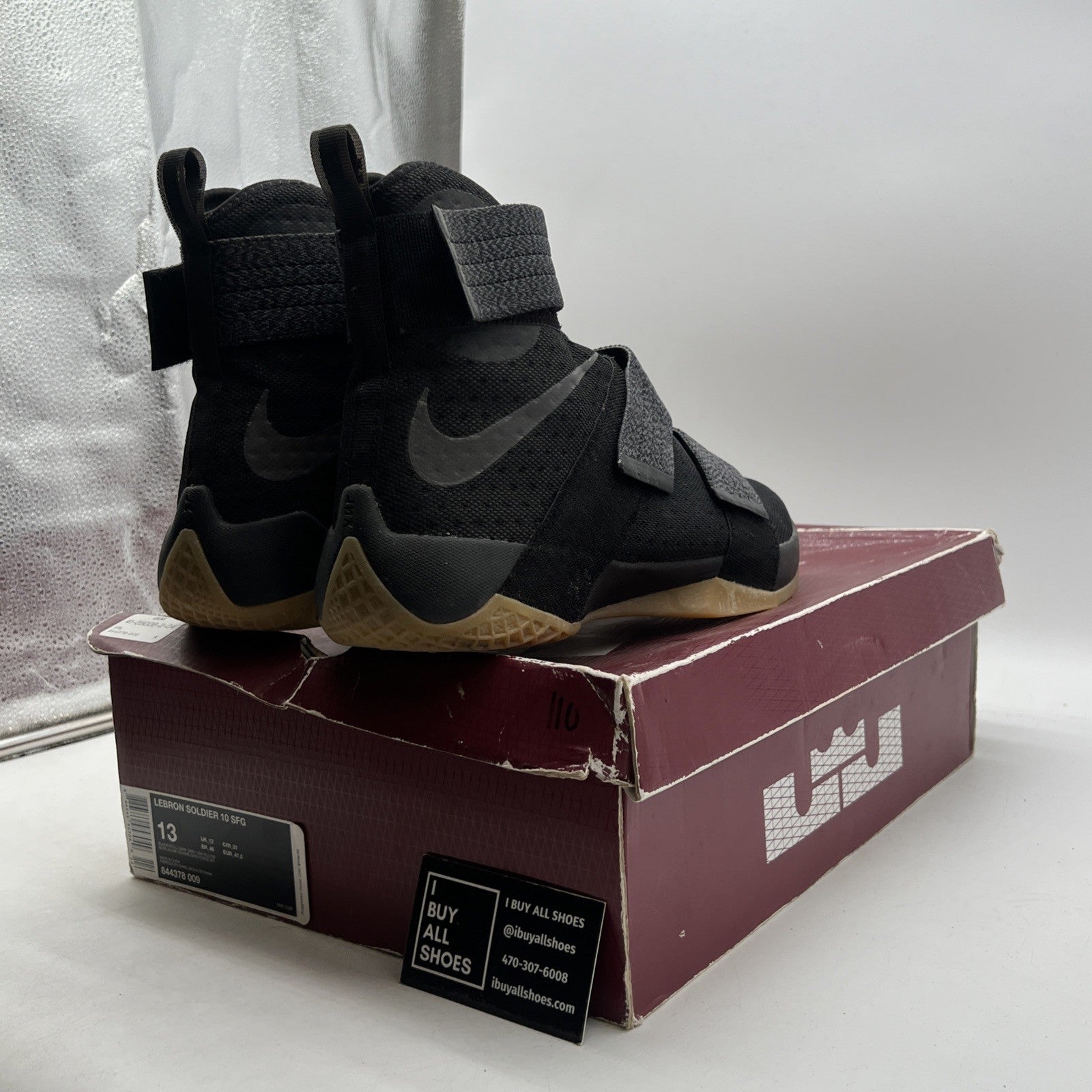 Size 13 - Nike LeBron Soldier 10 SFG Black Gum (844378-009)