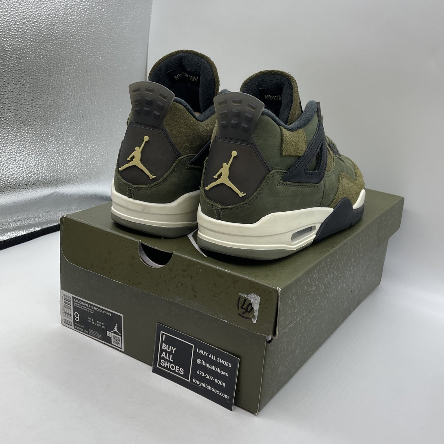 Size 9 - Jordan 4 SE Retro Low Craft - Olive Green Black Suede (FB9927-200)