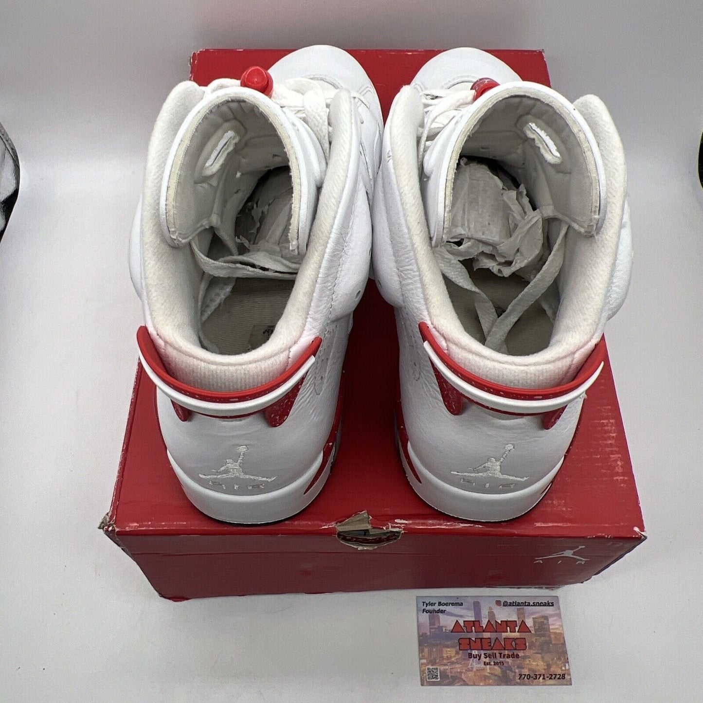 Size 9.5 - Jordan 6 White and University Red 2022 Leather (CT8529-162)