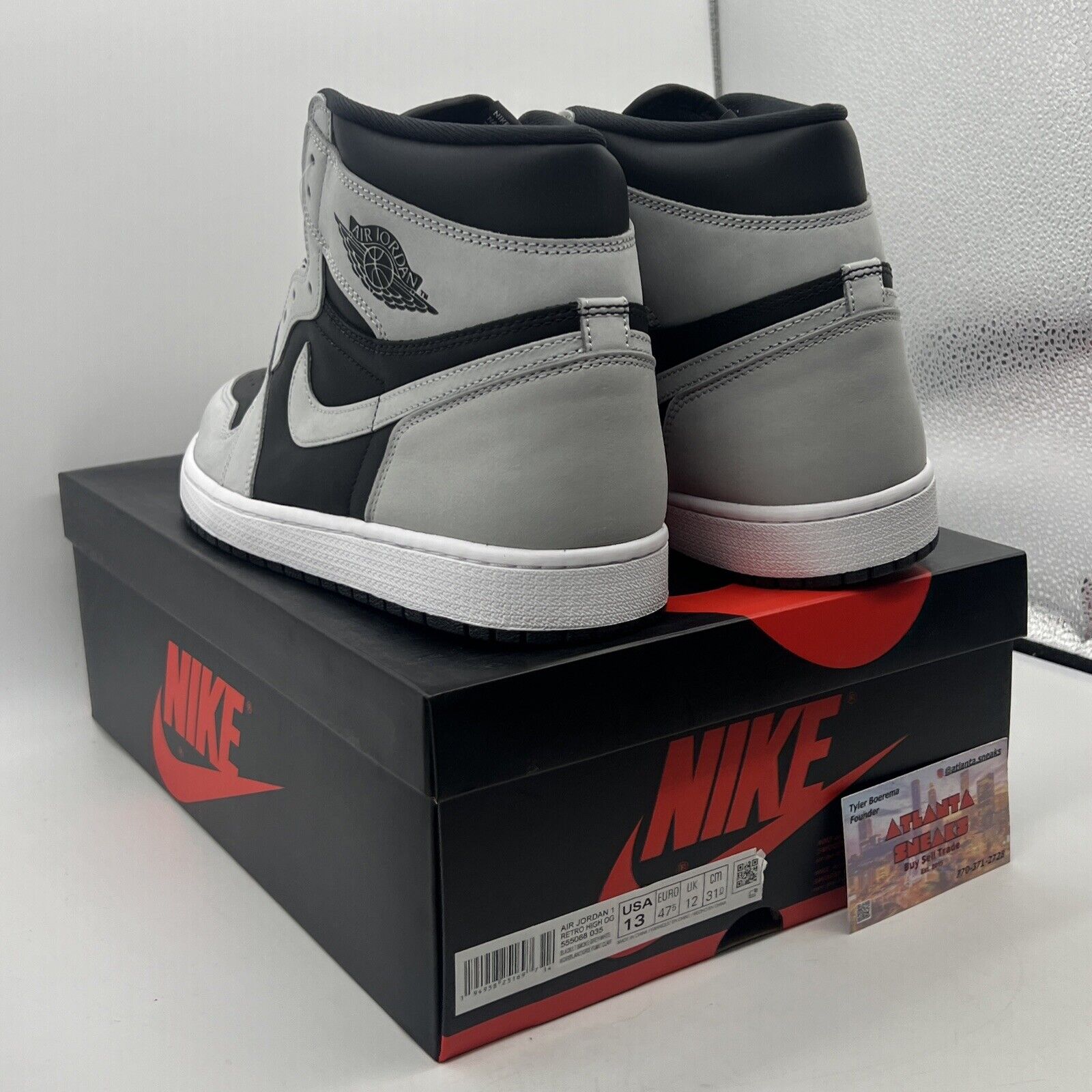 Size 13 - Jordan 1 Retro OG High Shadow 2.0 Black Grey Leather (555088-035)