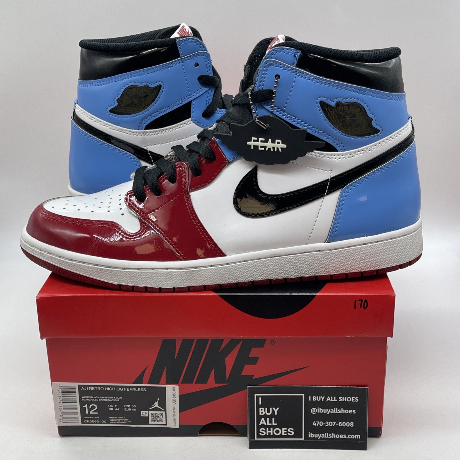 Size 12 - Jordan 1 Retro OG High Fearless Blue Red White Leather (CK5666-100)