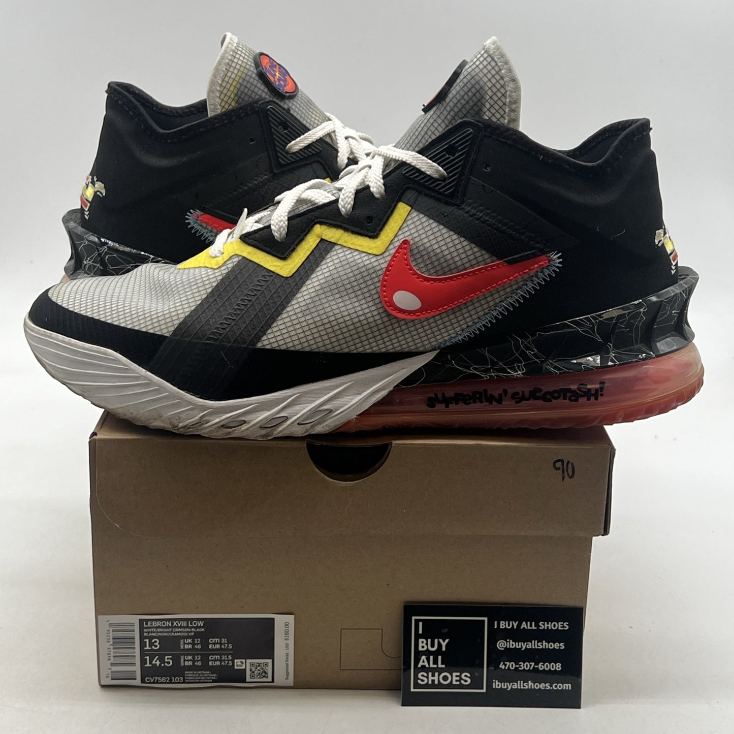 Size 13 - Nike Space Jam x LeBron 18 Low Sylvester x Tweety (CV7562-103)