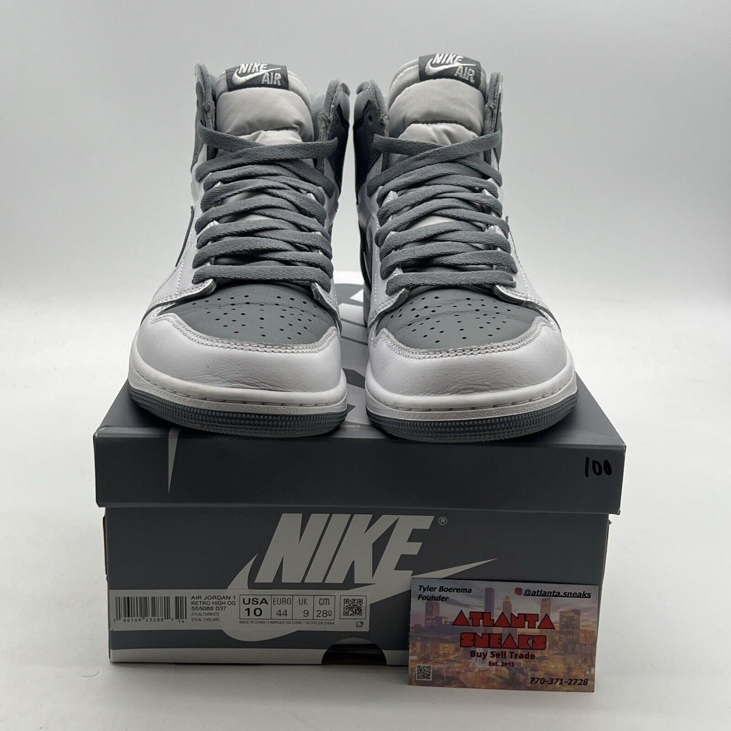 Size 10 - Air Jordan 1 Retro High OG Stealth (555088-027)