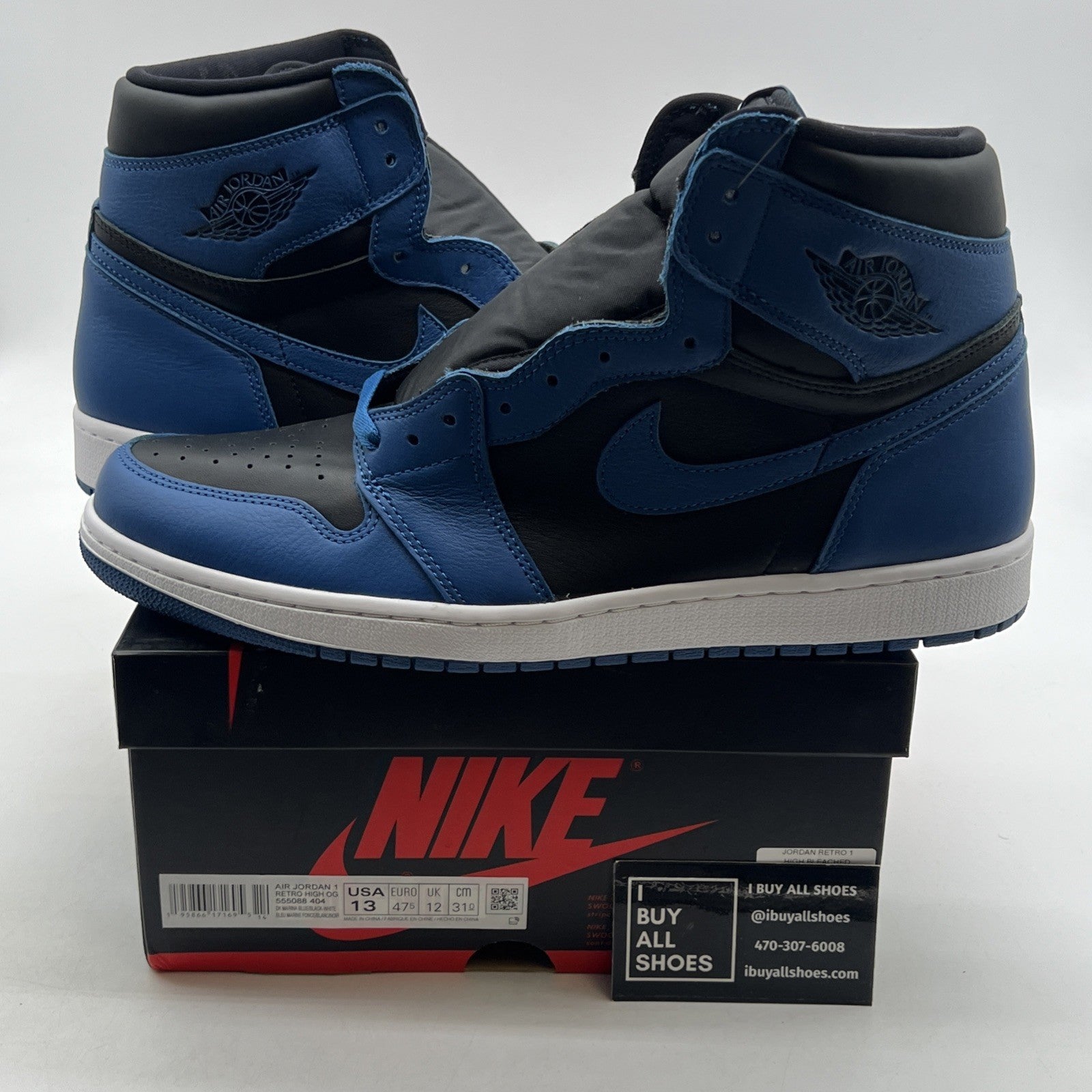 Size 13 - Air Jordan 1 Retro OG High Dark Marina Blue (555088-404)