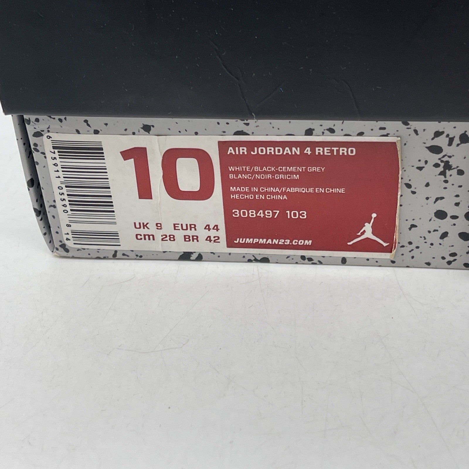 Size 10 - Air Jordan 4 Retro Cement 2012 (308497-103)