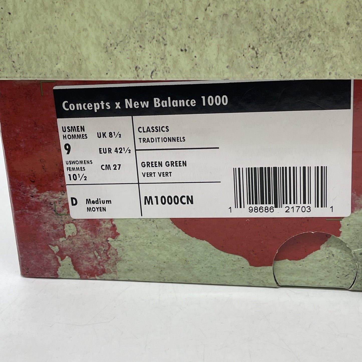 Size 9 - New Balance Concepts x 1000 Míle Green Suede Leather (M1000CN)