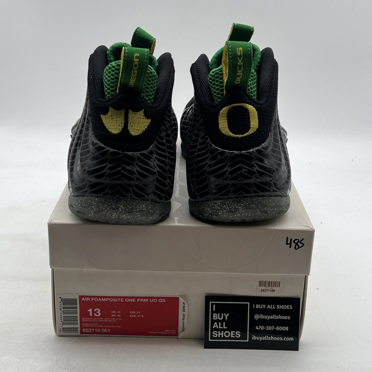 Size 13 - Nike Air Foamposite One Oregon Ducks (652110-001)