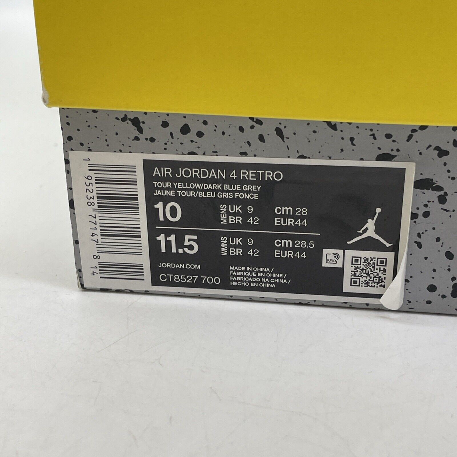 Size 10 - Jordan 4 Retro Mid Lightning Yellow Grey Suede White (CT8527-700)