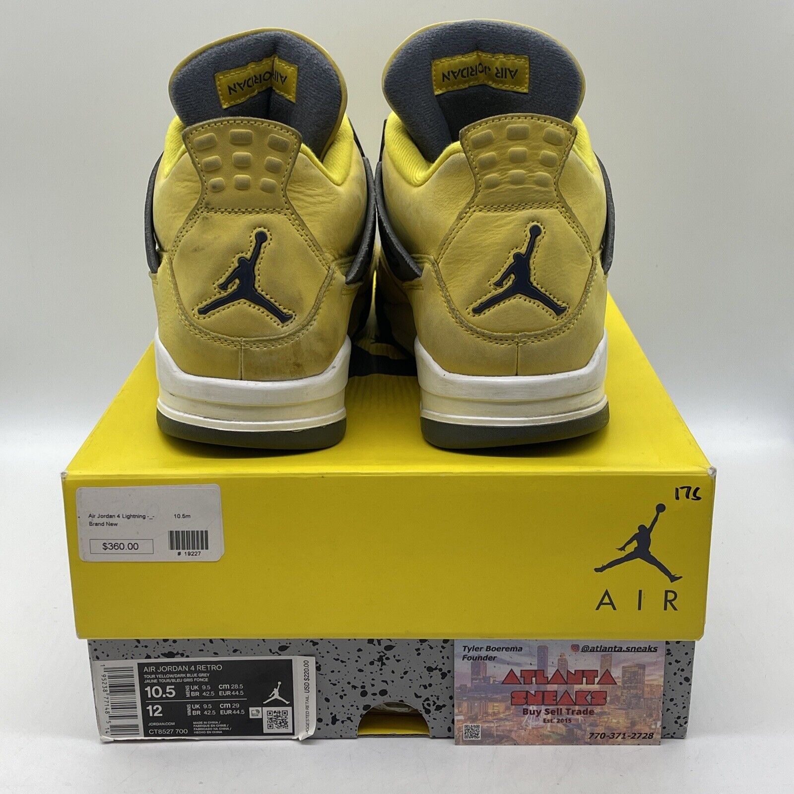 Size 10.5 - Jordan 4 Retro Mid Lightning Yellow Grey Suede Leather (CT8527-700)