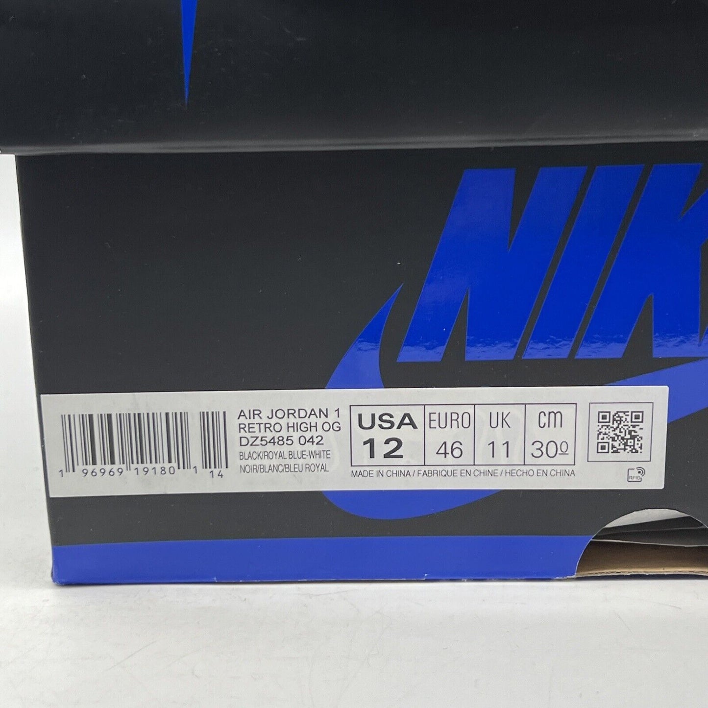 Size 12 - Jordan 1 Retro OG High Royal Reimagined Black Blue Suede (DZ5485-042)