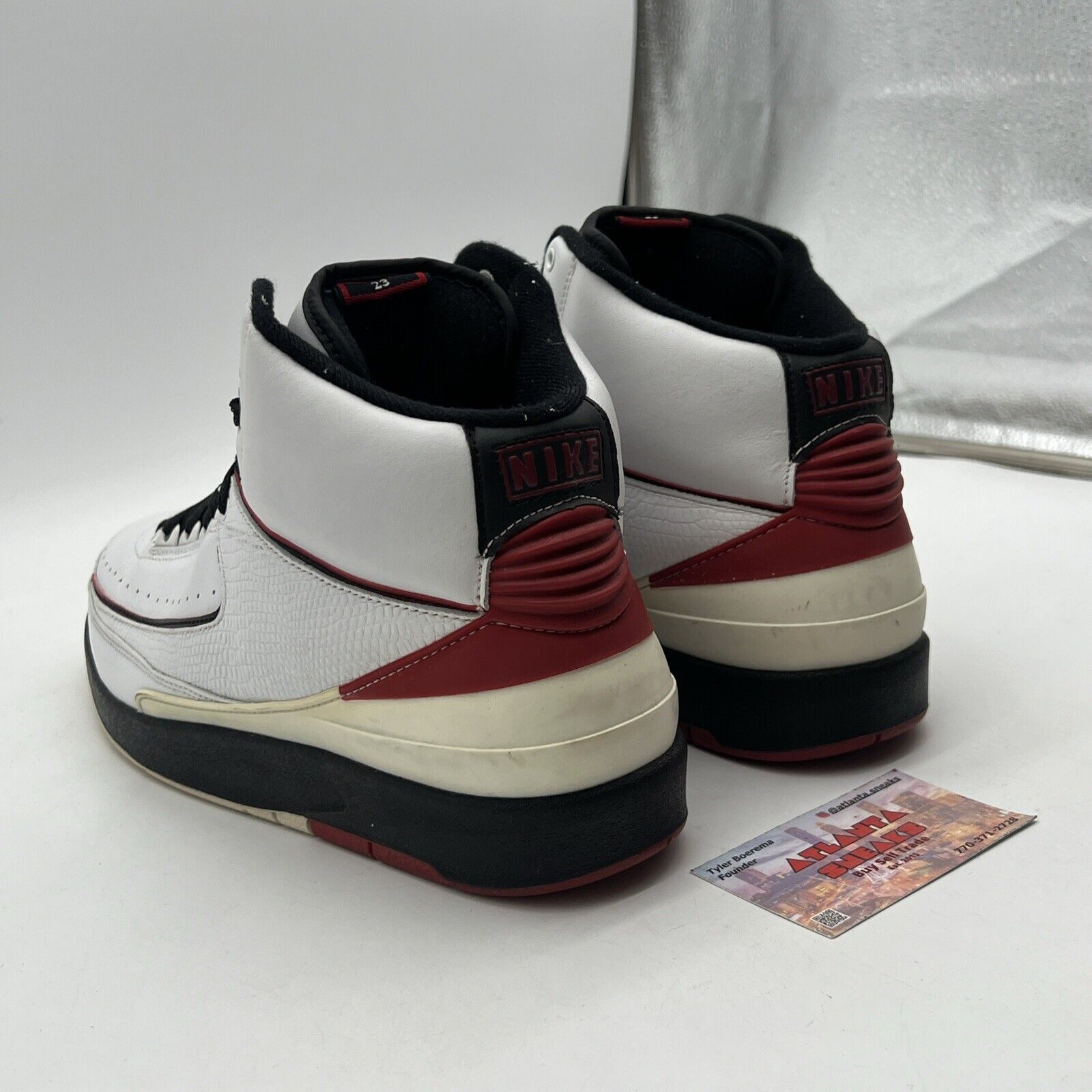 Size 12 - Air Jordan 2 Retro 2004 White Red Black Leather (308308-161)