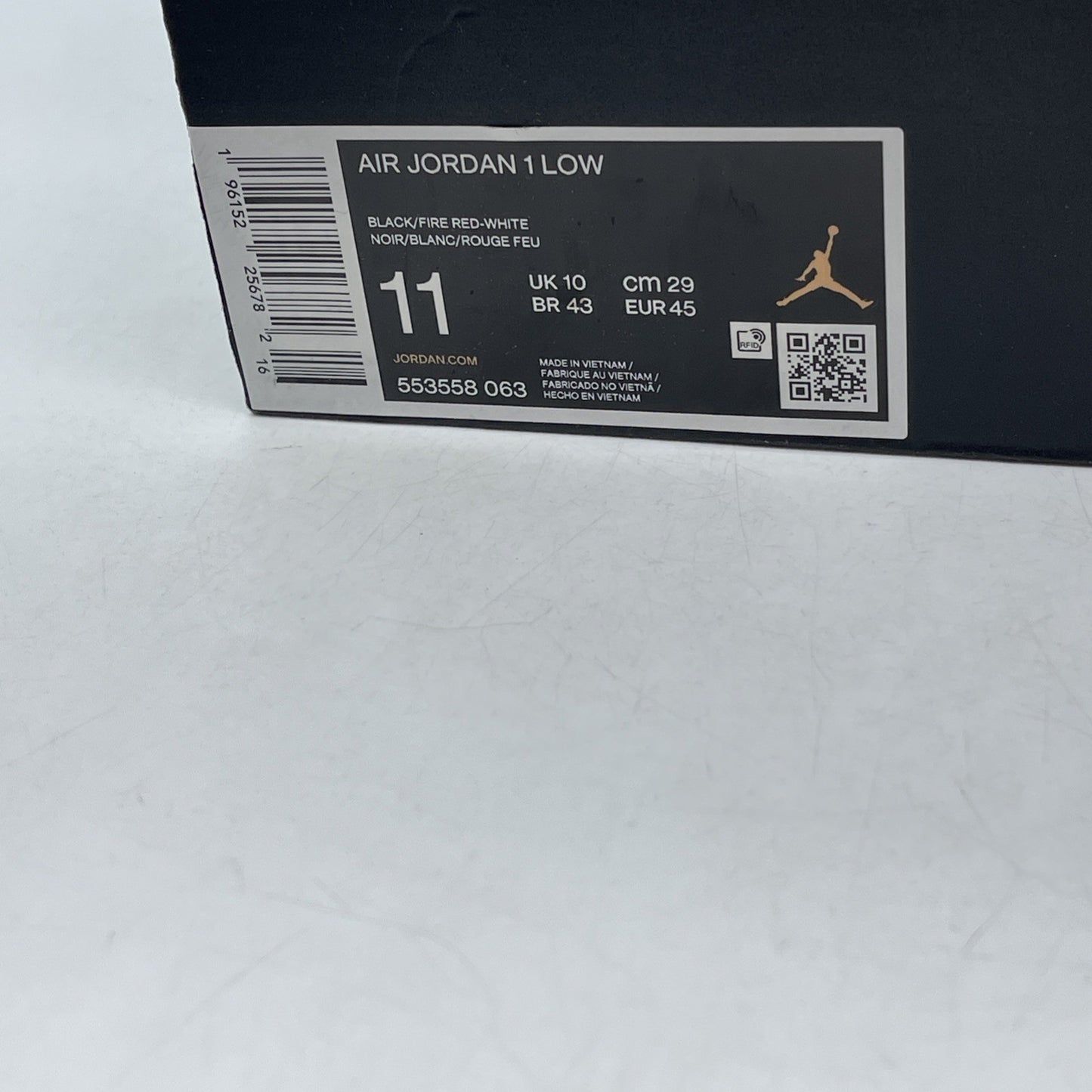 Size 11 - Air Jordan 1 Low White Toe 2022 (553558-063)