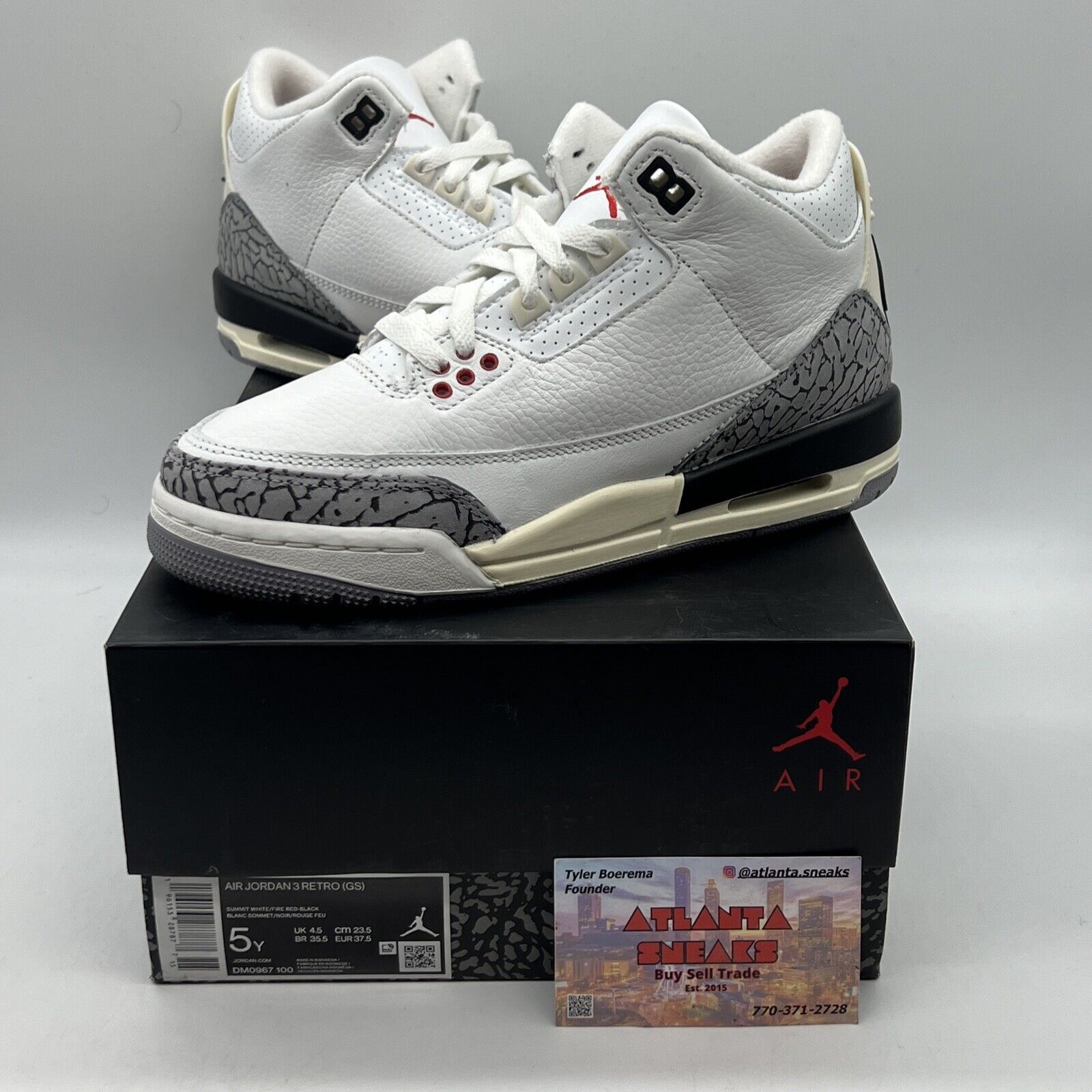 Size 5 - Jordan 3 Retro Mid White Cement Reimagined Brand New Og All