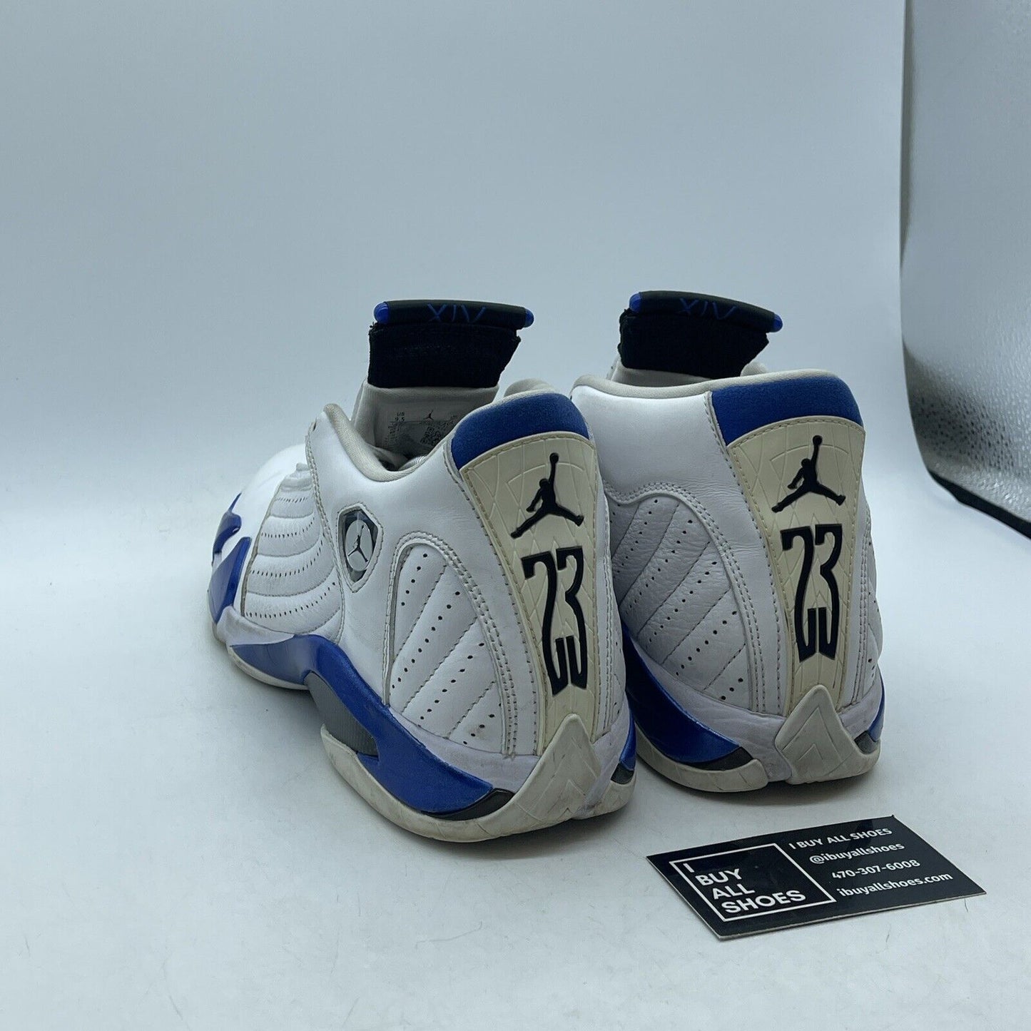 Size 9.5 - Air Jordan 14 Retro Hyper Royal Blue White Leather (487471-104)