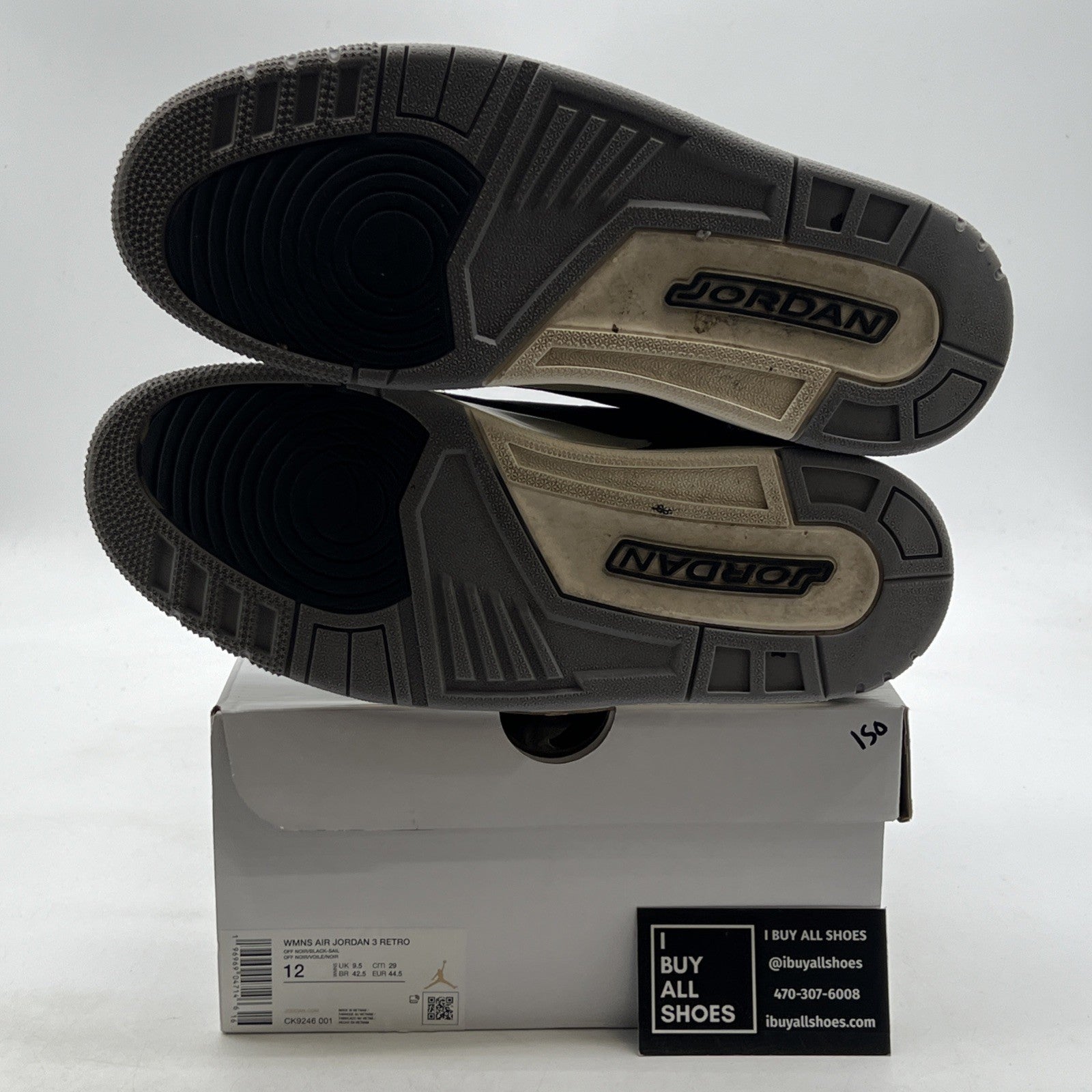 Size 12W - Air Jordan 3 Retro Off Noir W (CK9246-001)