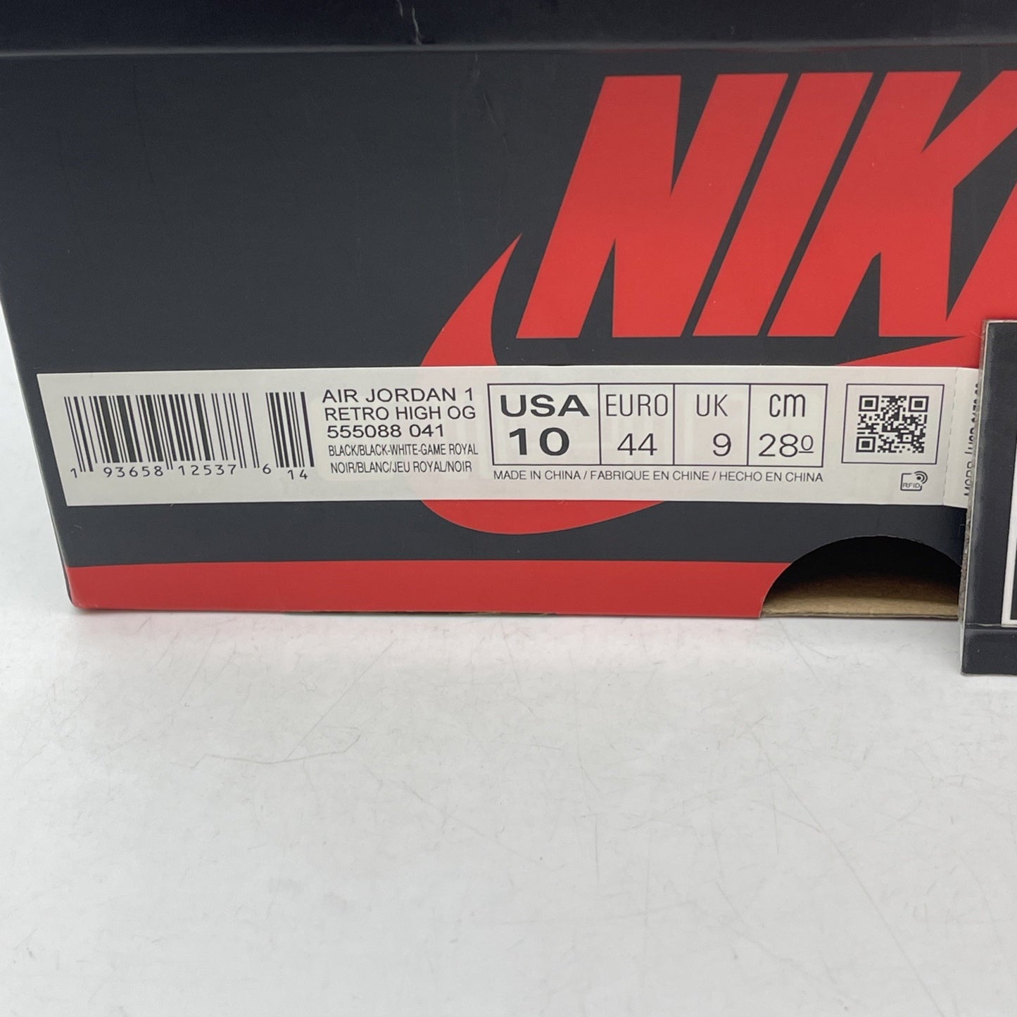 Size 10 - Air Jordan 1 Retro OG High Royal Toe (555088-041)