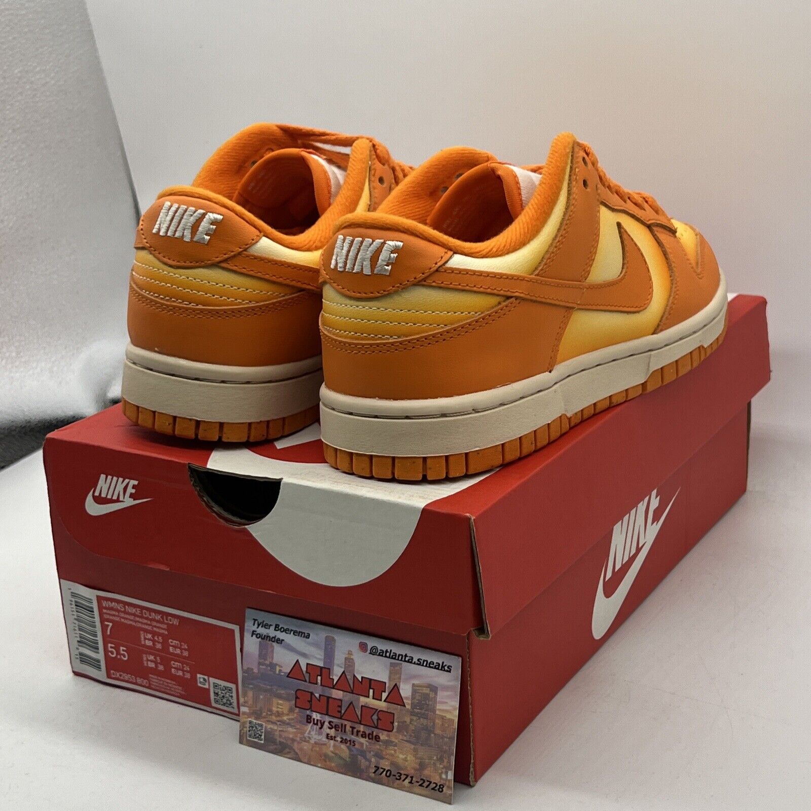 Size 7 - Nike Dunk Low Magma Orange W Yellow White Leather (DX2953-800)