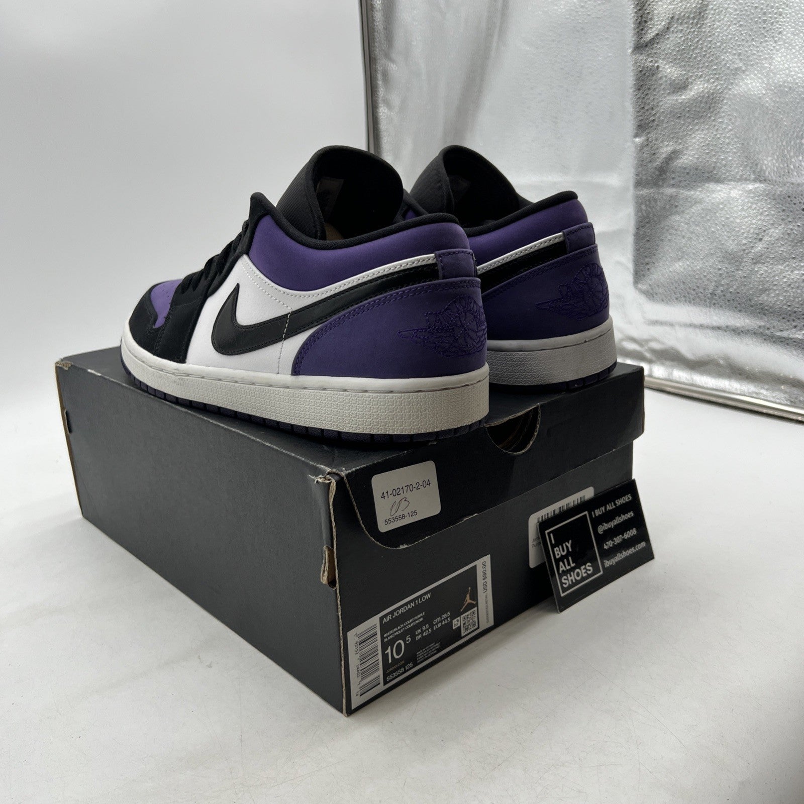 Size 10.5 - Air Jordan 1 Low Court Purple (553558-125)