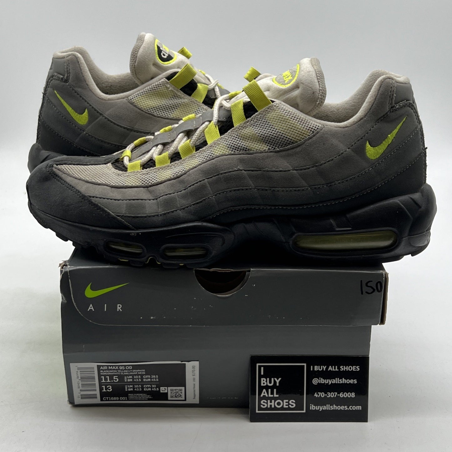 Size 11.5 - Nike Air Max 95 OG 2020 Neon (CT1689-001)