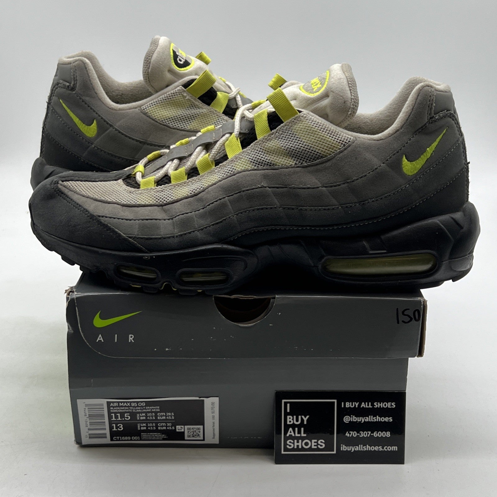 Size 11.5 - Nike Air Max 95 OG 2020 Neon (CT1689-001)