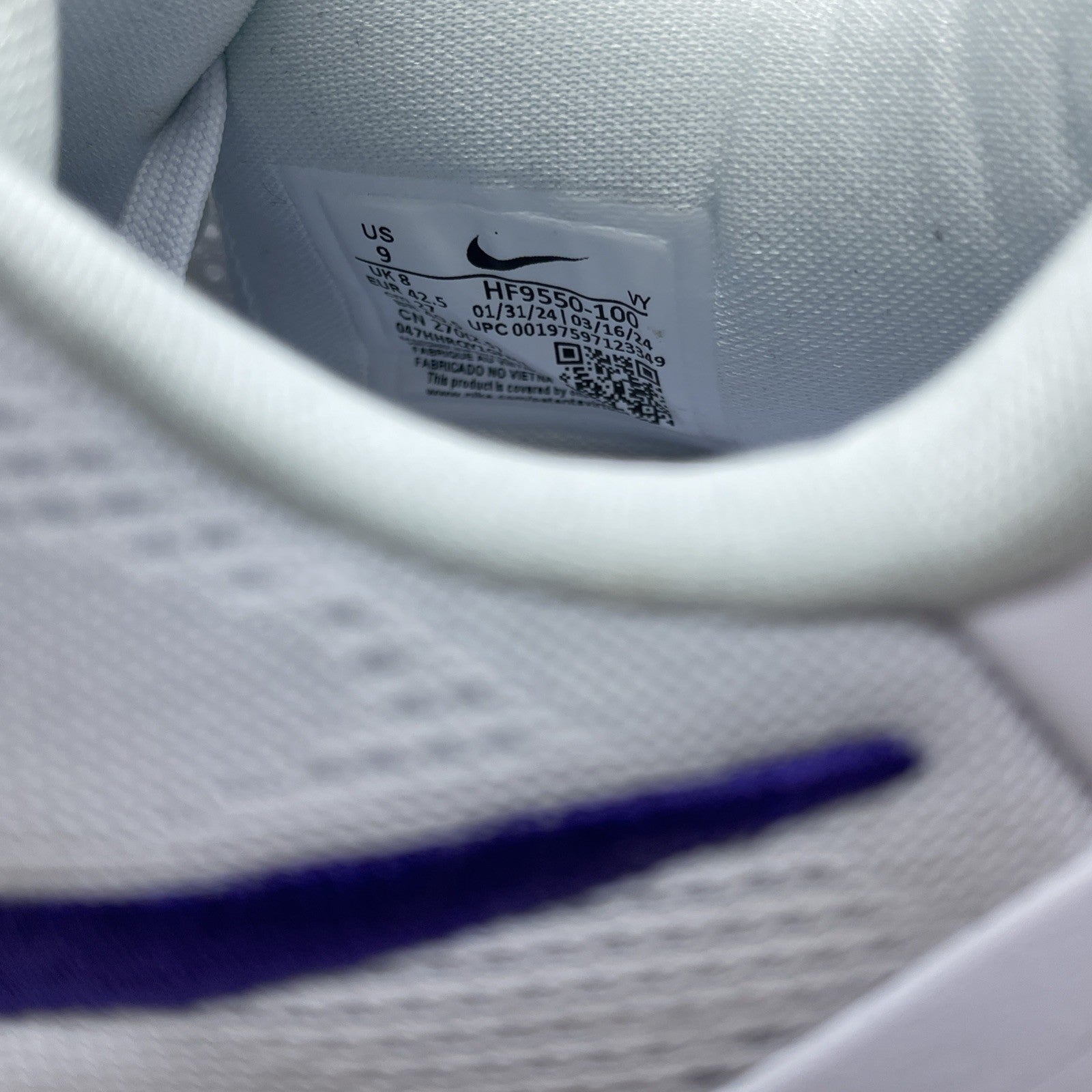 Size 9 - Nike Kobe 8 Protro Lakers Home  Unreleased White Suede (HF9550-100)