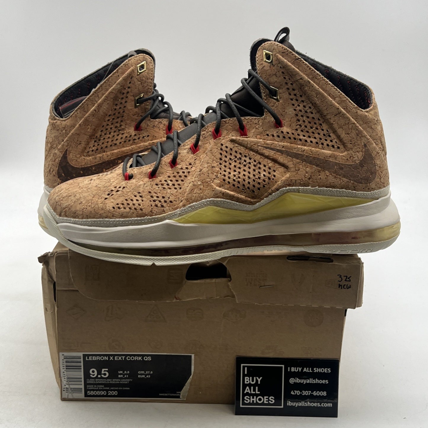 Size 9.5 - Nike LeBron 10 EXT QS Cork (580890-200)