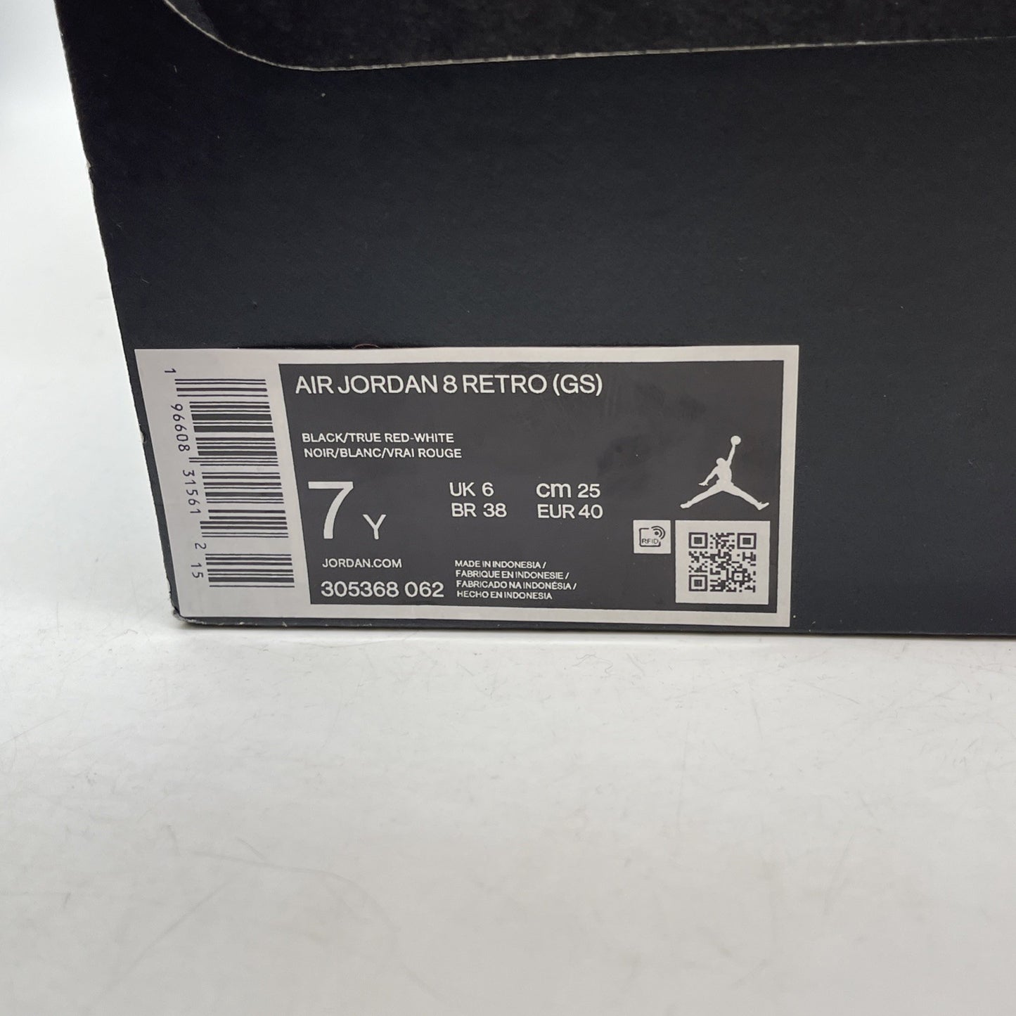 Size 7 - Jordan 8 Retro Mid Playoff Black Red Suede Leather (305368-062)