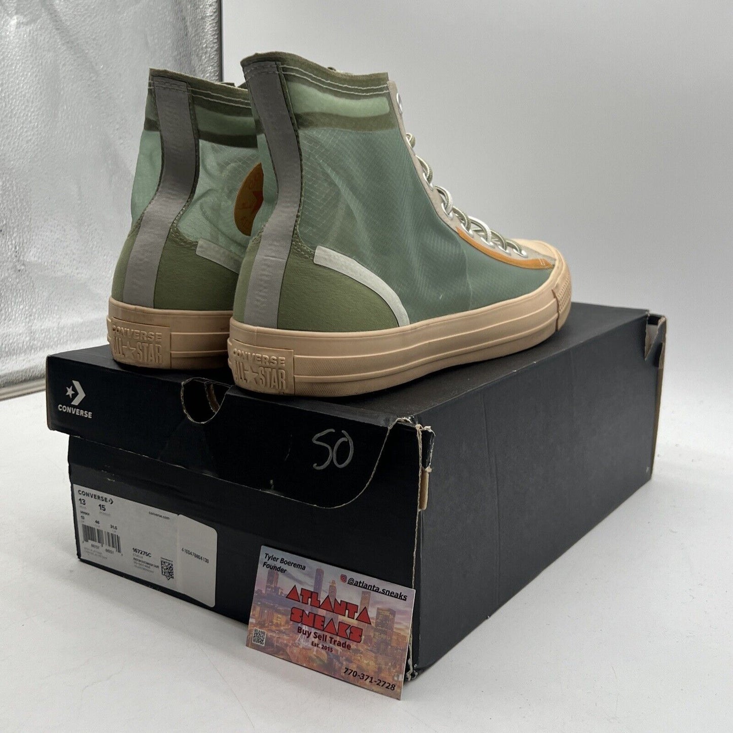 Size 13 - Converse Chuck Taylor All Star High Translucent Deep Emerald (167275C)