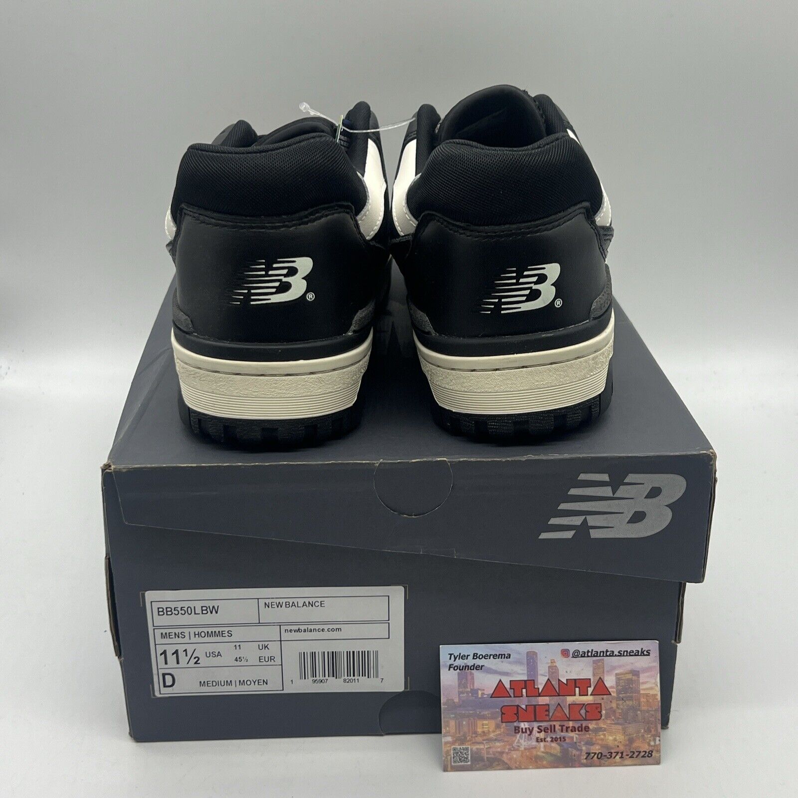 Size 11.5 - New Balance 550 Panda Brand New Og All Black White Grey Leather DS