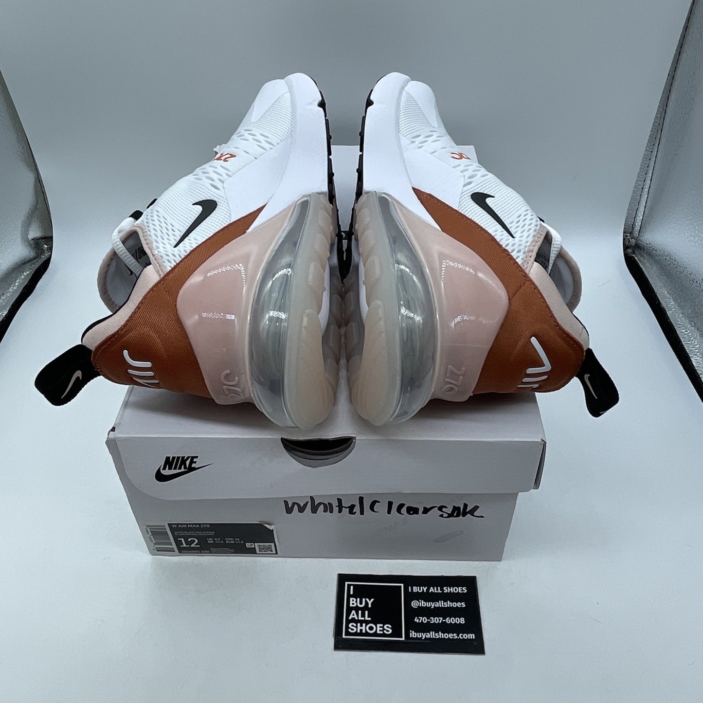Size 12W - Nike Air Max 270 White Burnt Sunrise (DQ4693-100)