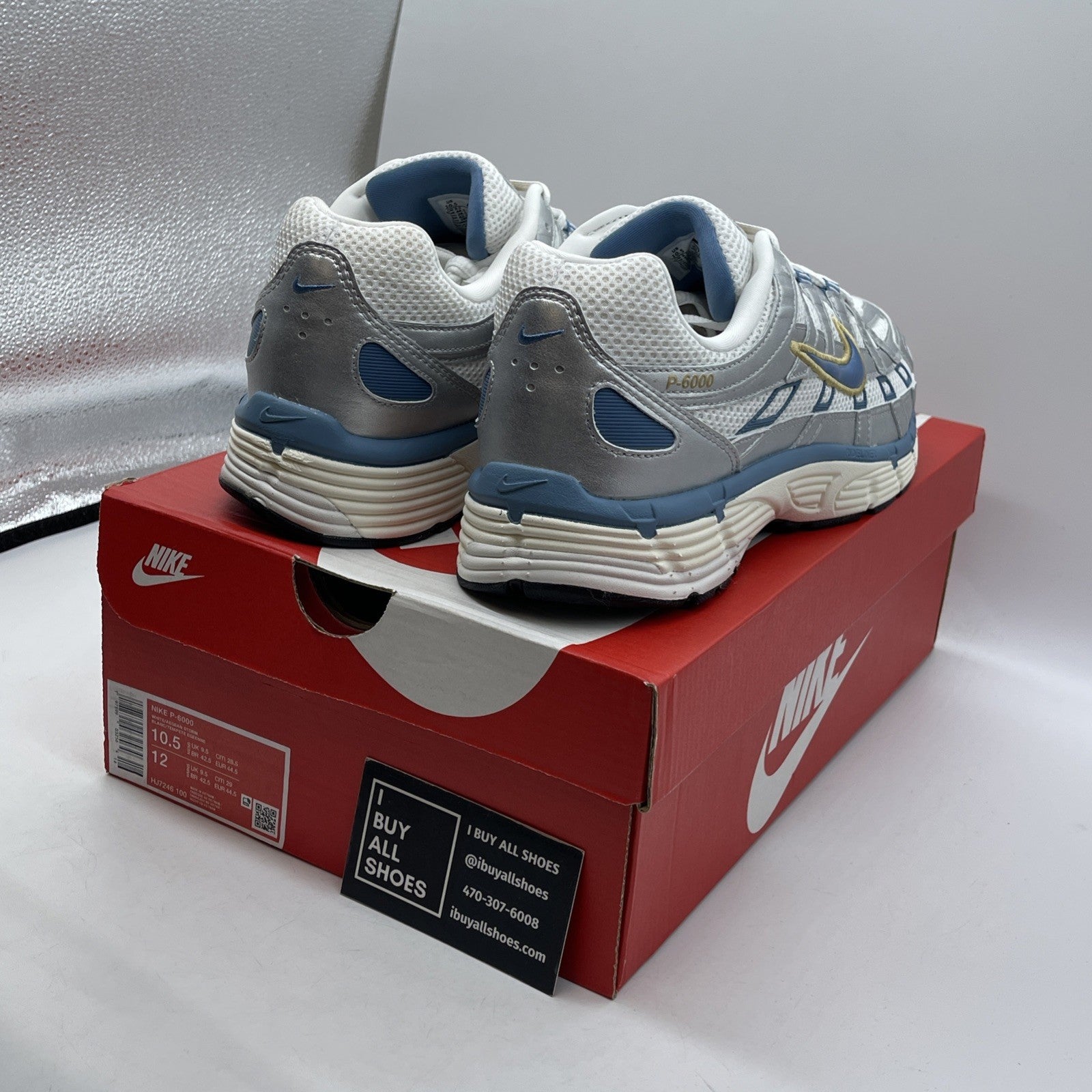 Size 10.5 - Nike P-6000 Metallic Silver Aegean Storm Leather (HJ7246-100)