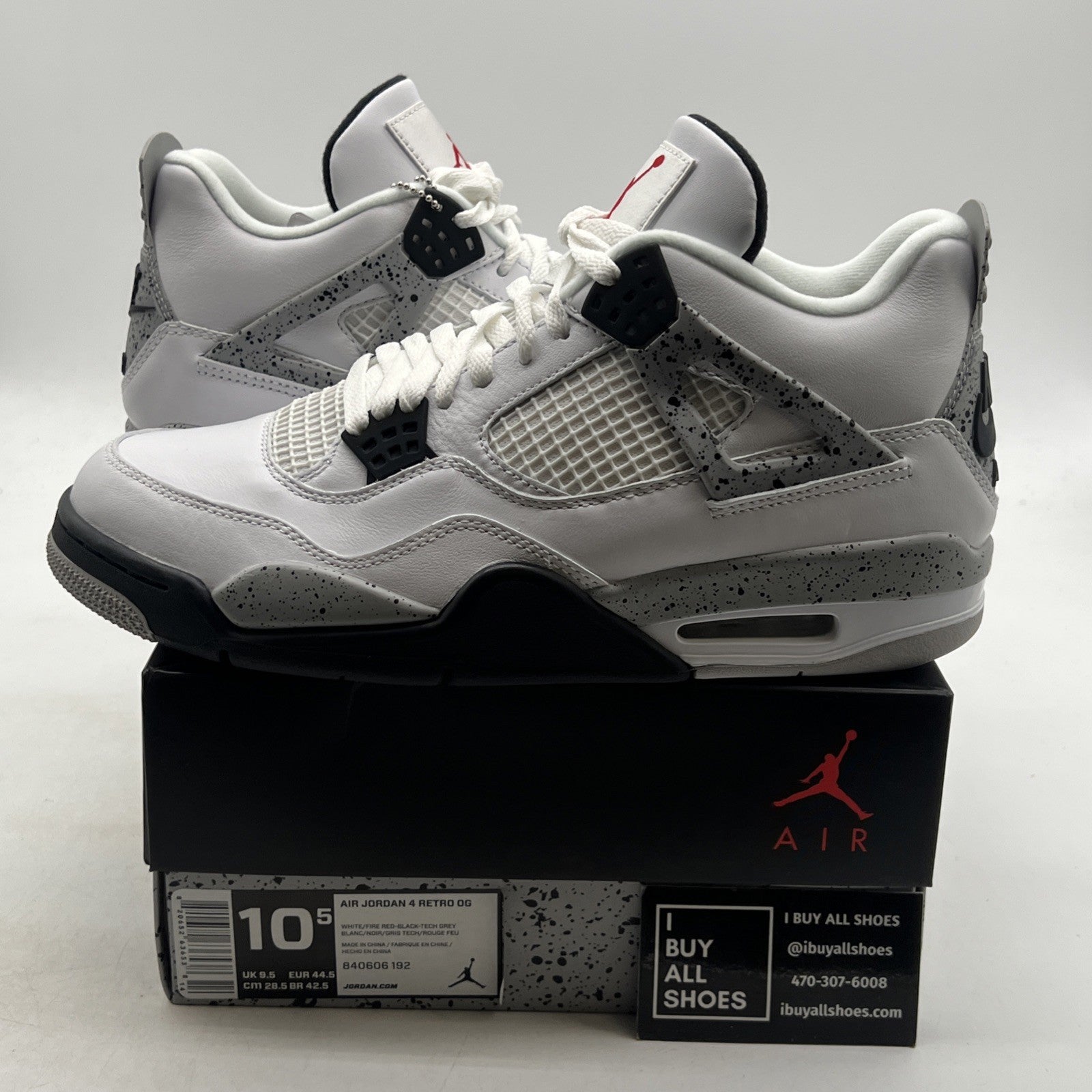 Size 10.5 - Air Jordan 4 Retro OG Mid White Cement (840606-192)