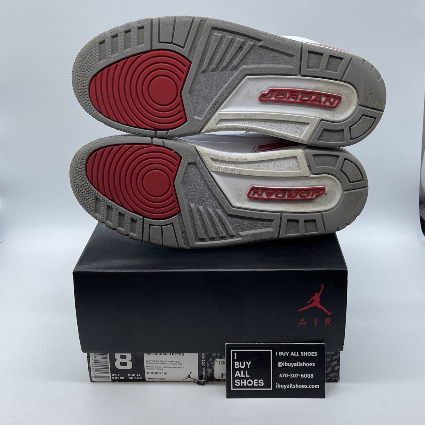 Size 8 - Jordan 3 Retro Hall of Fame 2018 Grey White Suede Leather (136064-116)