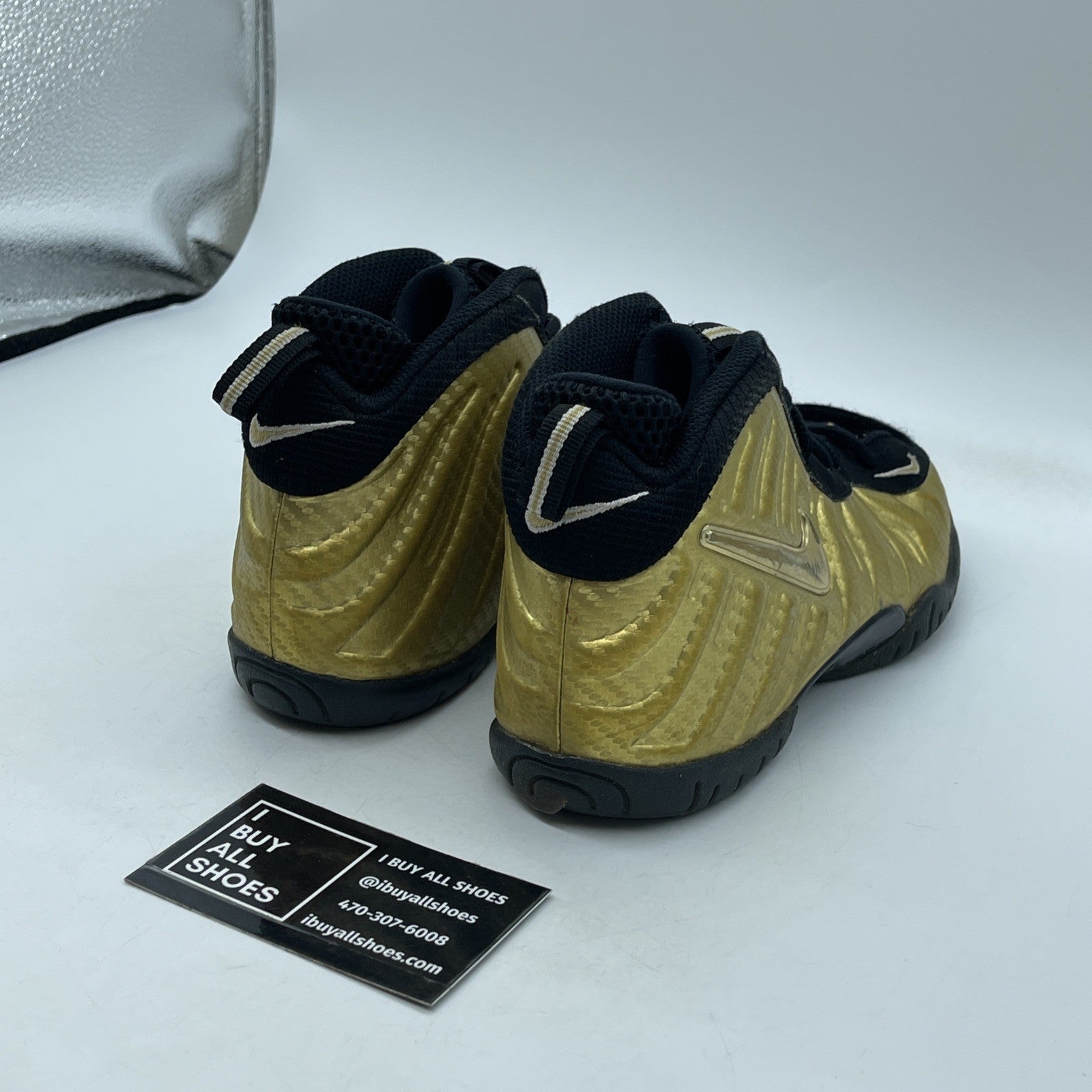 Size 2Y (PS) - Nike Little Posite Pro Mid Metallic Gold Black (843755-701)
