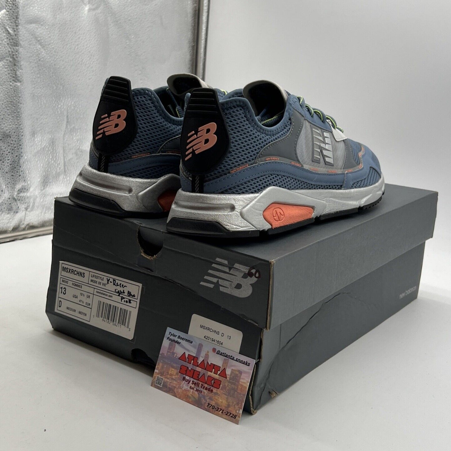 Size 13 - New Balance X-Racer Porcelain Blue Peach Orange (MSXRCHNS)