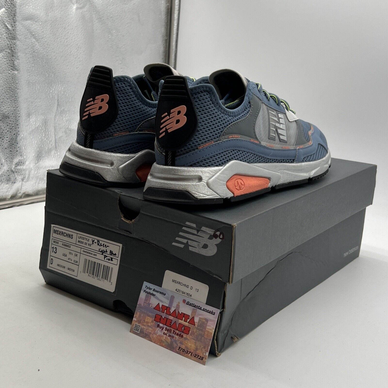 Size 13 - New Balance X-Racer Porcelain Blue Peach Orange (MSXRCHNS)