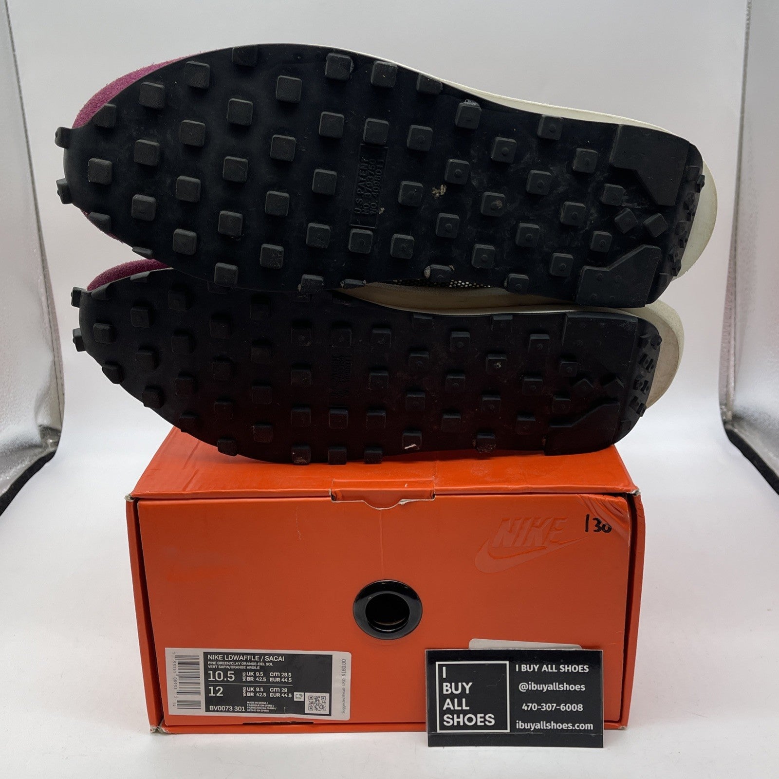 Size 10.5 - Nike sacai x LDWaffle Pine Green Purple Suede Leather (BV0073-301)