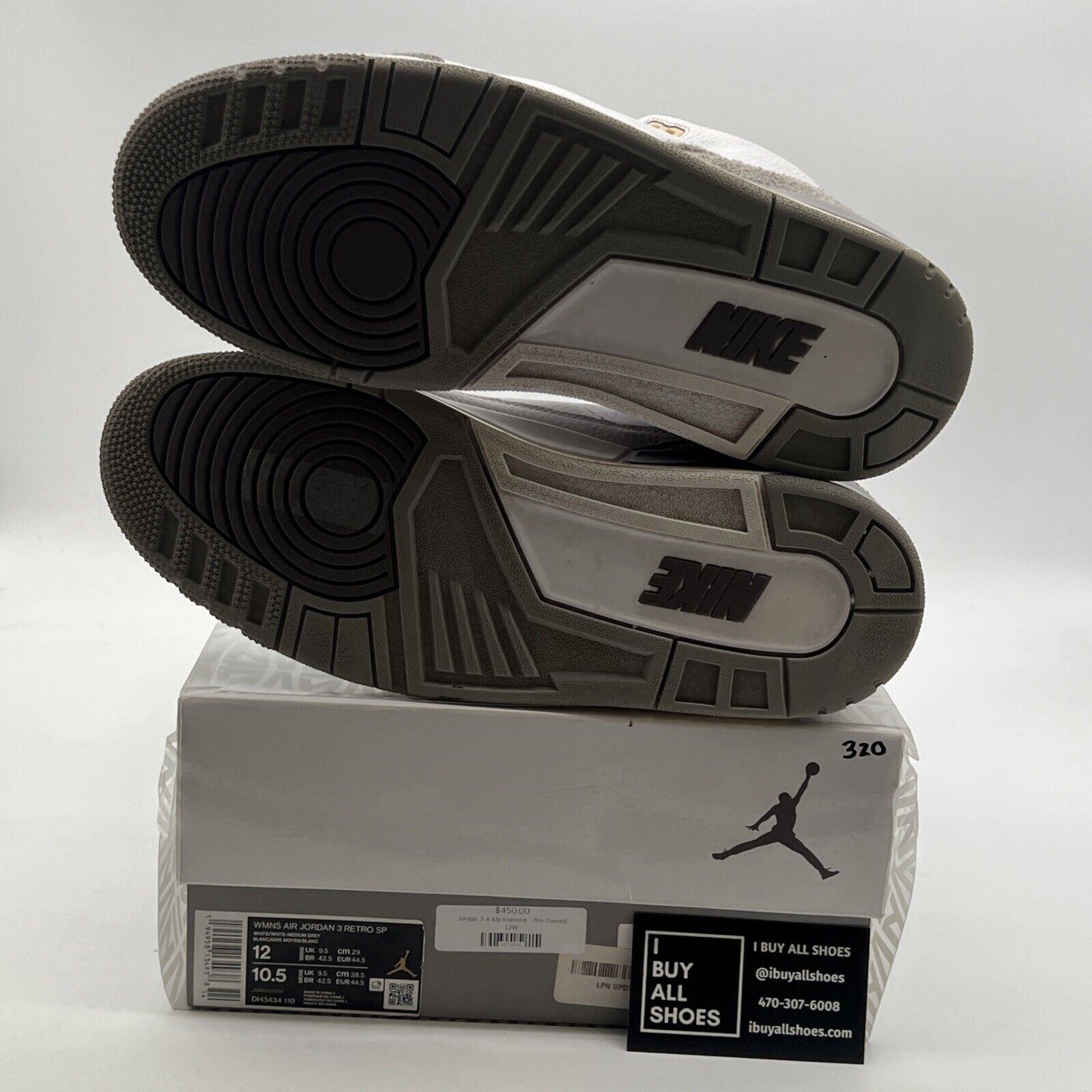 Size 12 - Air Jordan 3 Retro SP x A Ma Maniere Low Raised By Women W DH3434-110