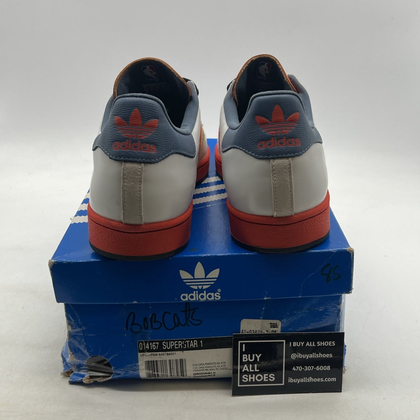 Size 13 - Charlotte Bobcats Shell Toe Adidas Superstar 1 NBA (014167)