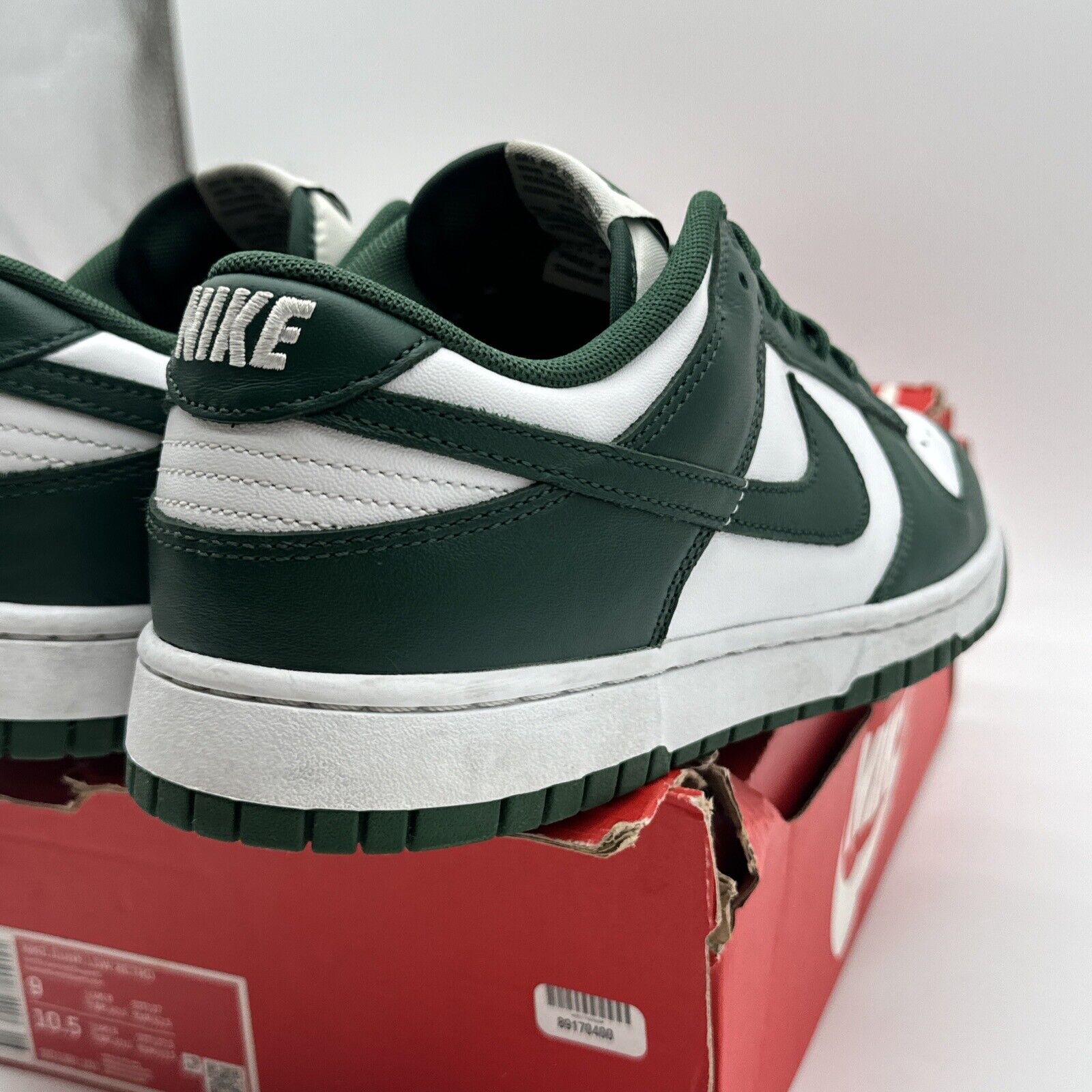 Size 9 - Nike Dunk Low Michigan State Green White Leather Forest Dark Green Og