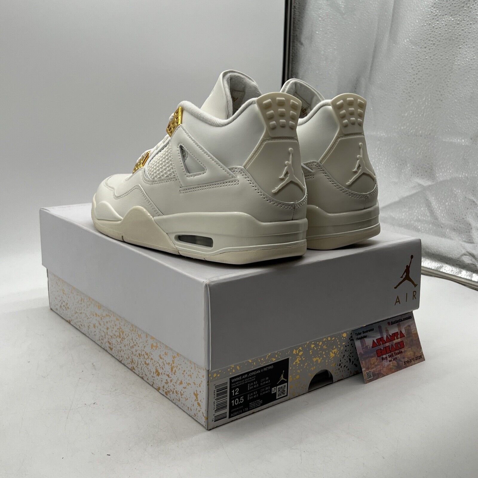 Size 12 - Air Jordan 4 Retro Metallic Gold W Leather (AQ9129-170)